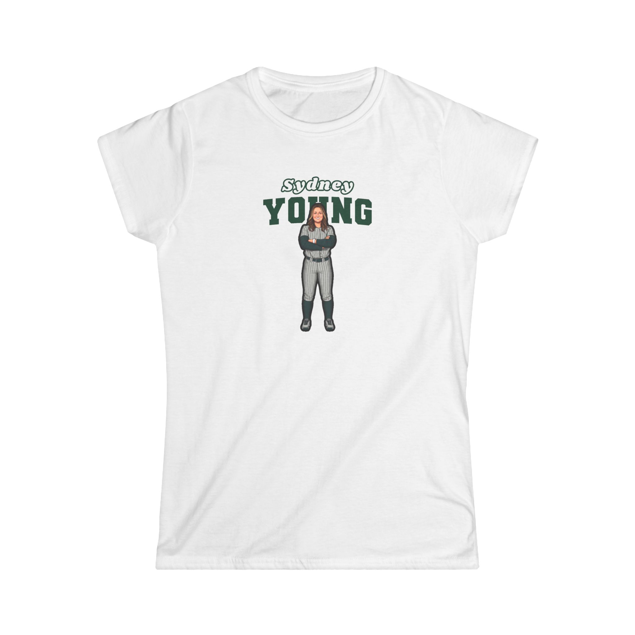 Women's Softstyle Tee — character_name_arch in White