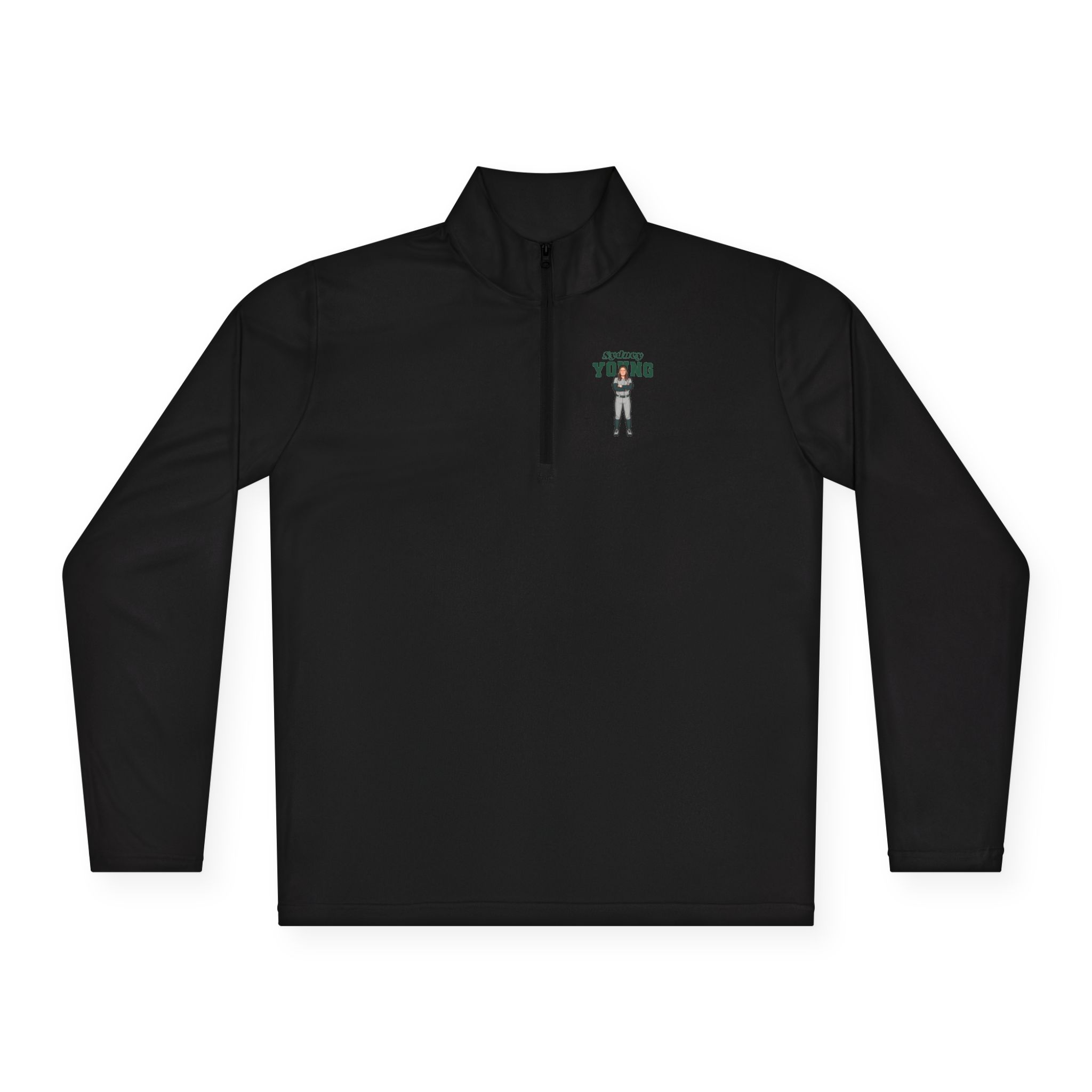 Q-Zip Pullover — character_name_arch in Black