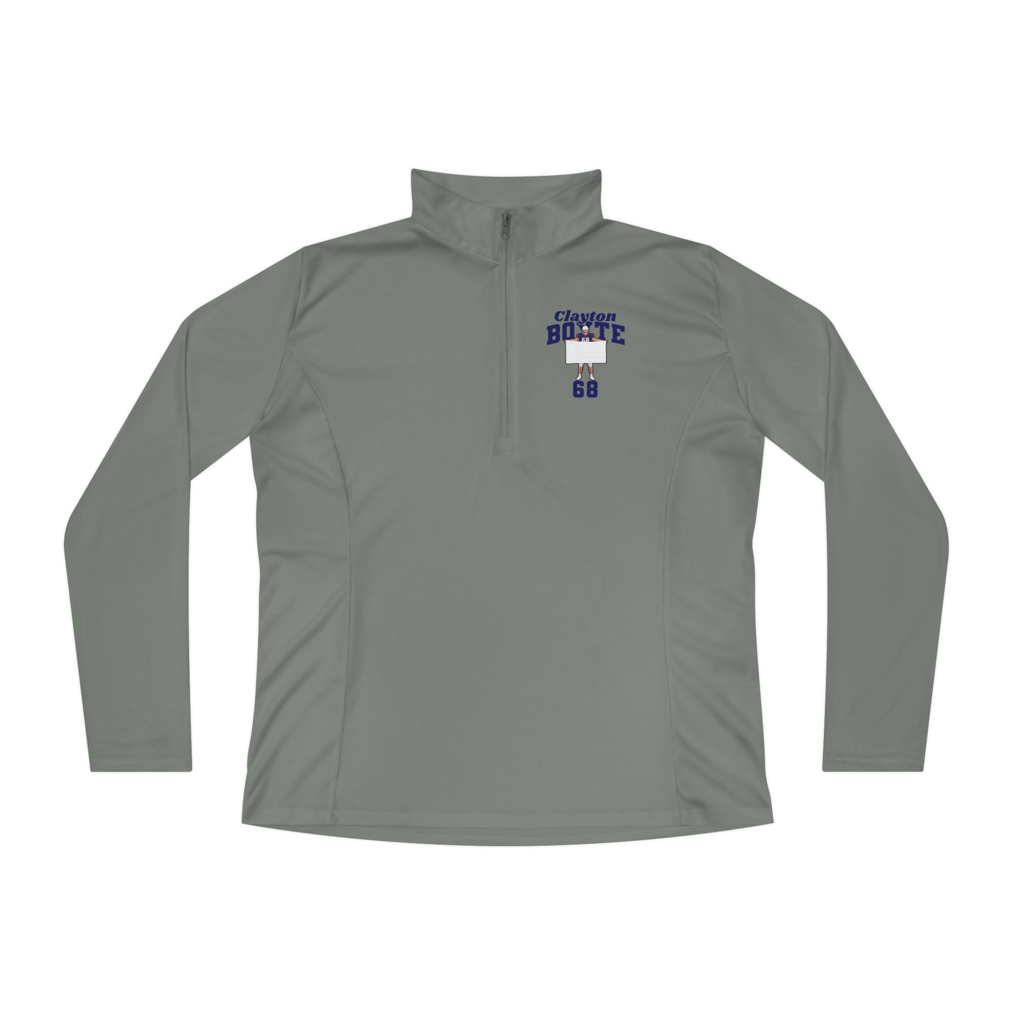 Women's Q-Zip Pullover — character_signature_arch in Grey