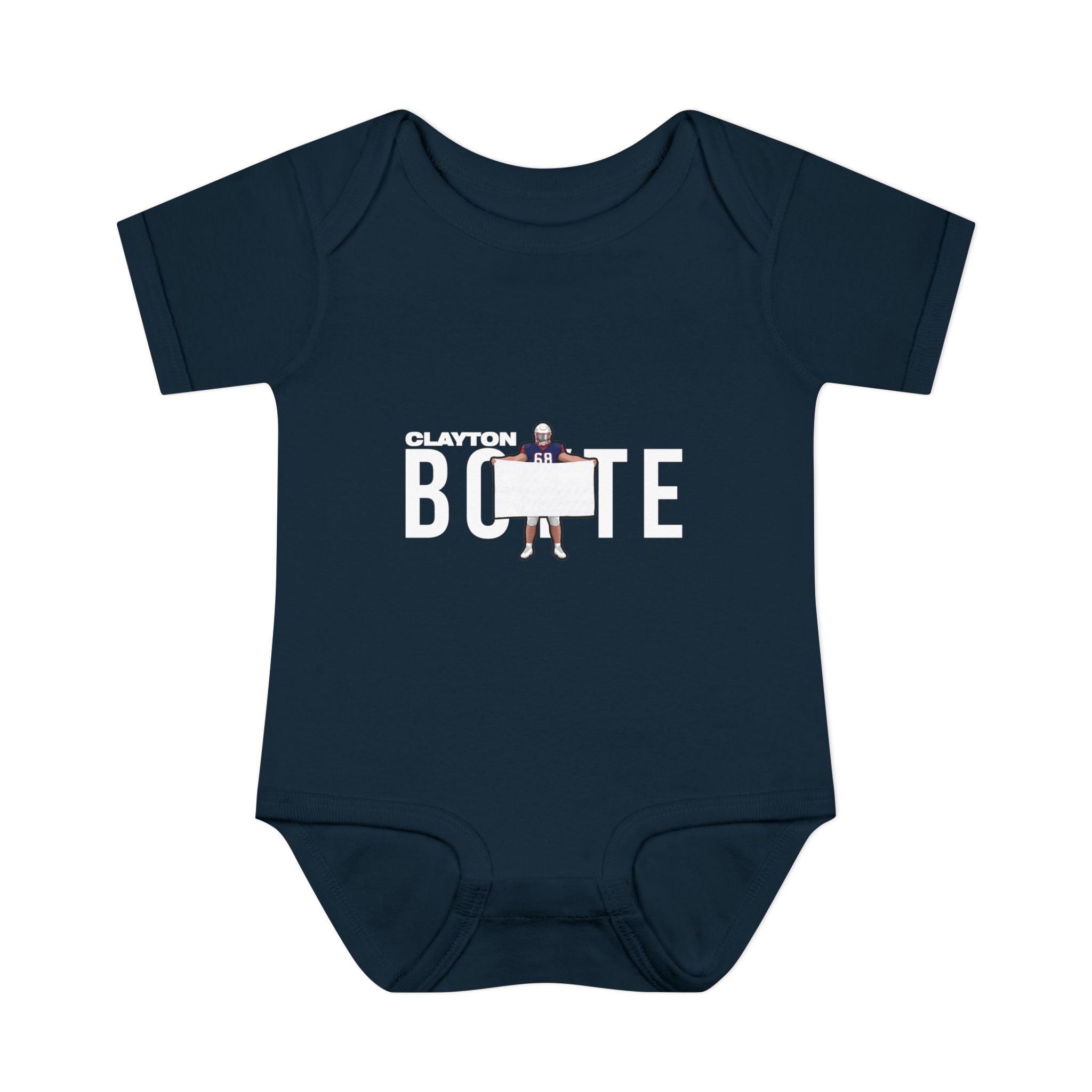 Baby Onesie — character_player_name in Navy