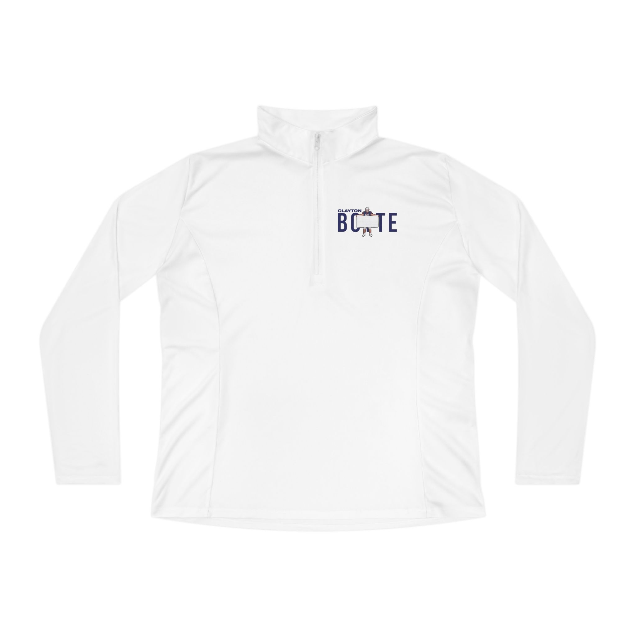 Women's Q-Zip Pullover — character_player_name in White
