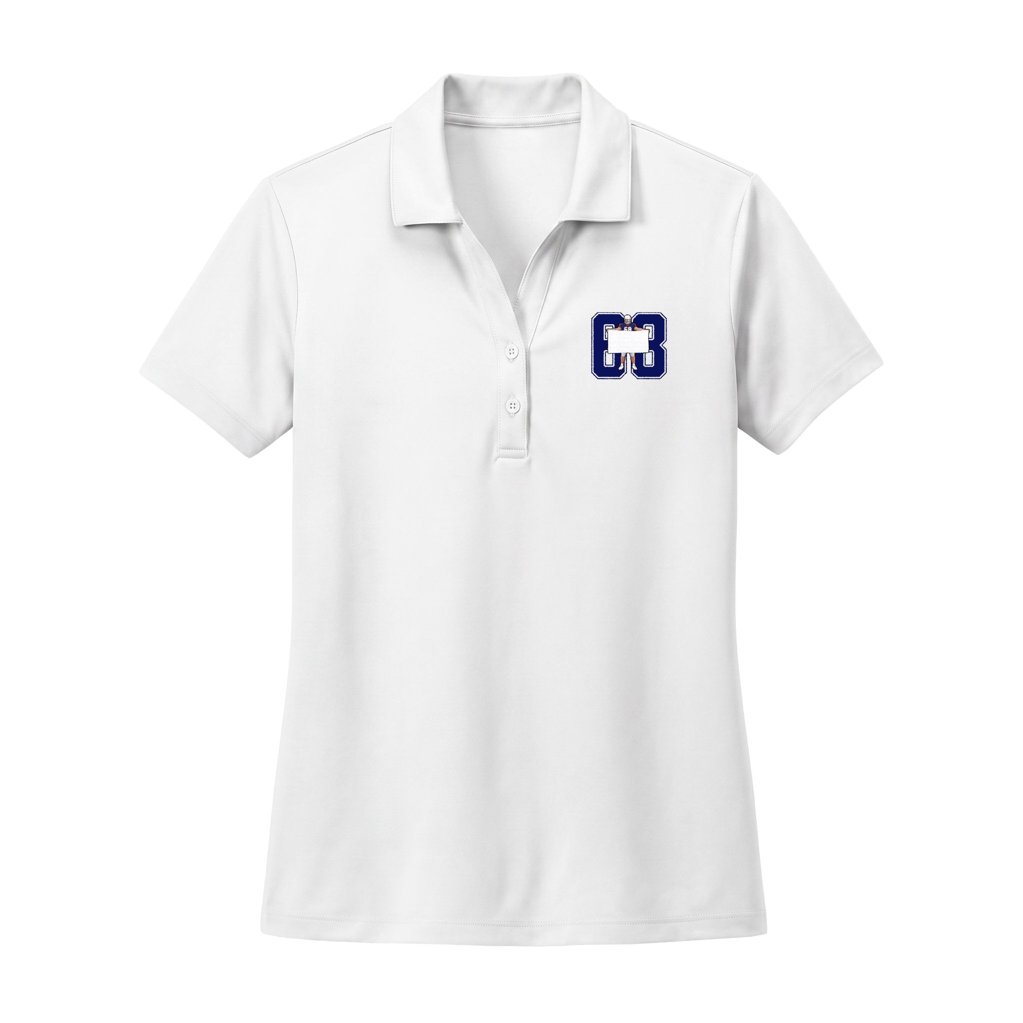 Women's Polo — character_number in White