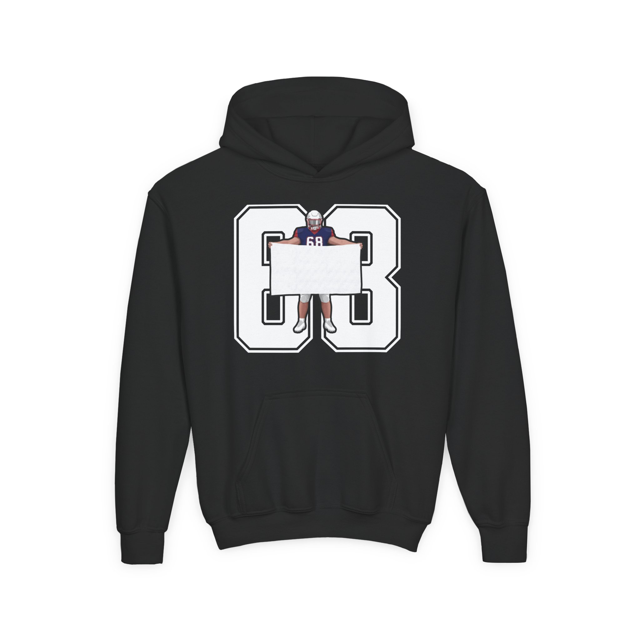 Youth Hoodie — character_number in Black