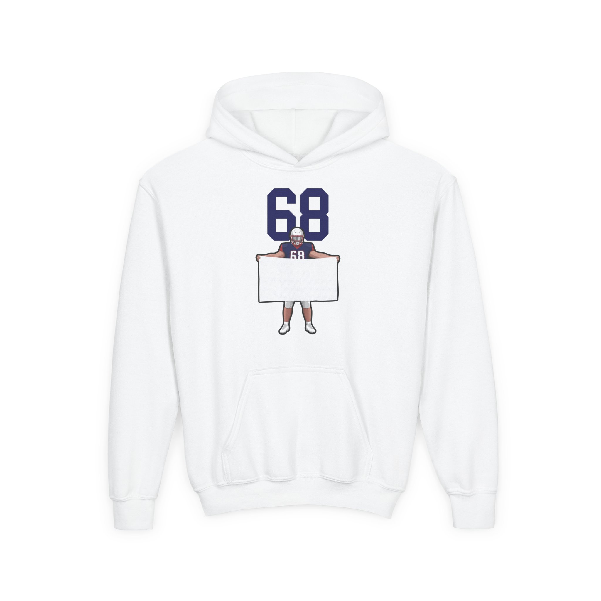 Youth Hoodie — character_number_top in White