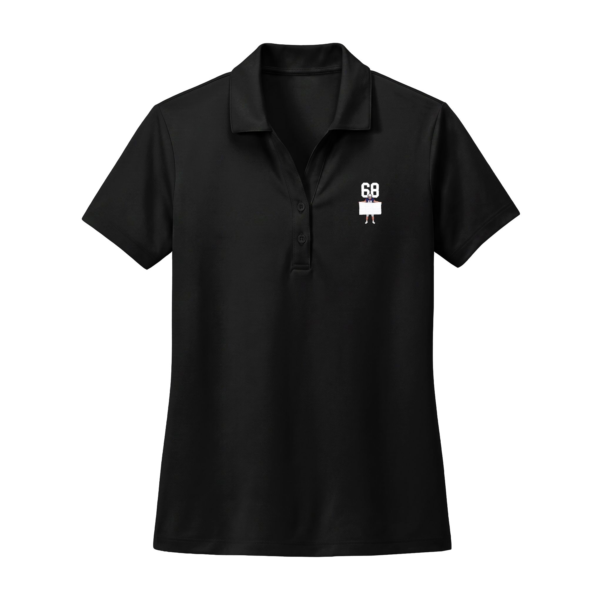 Women's Polo — character_number_top in Black