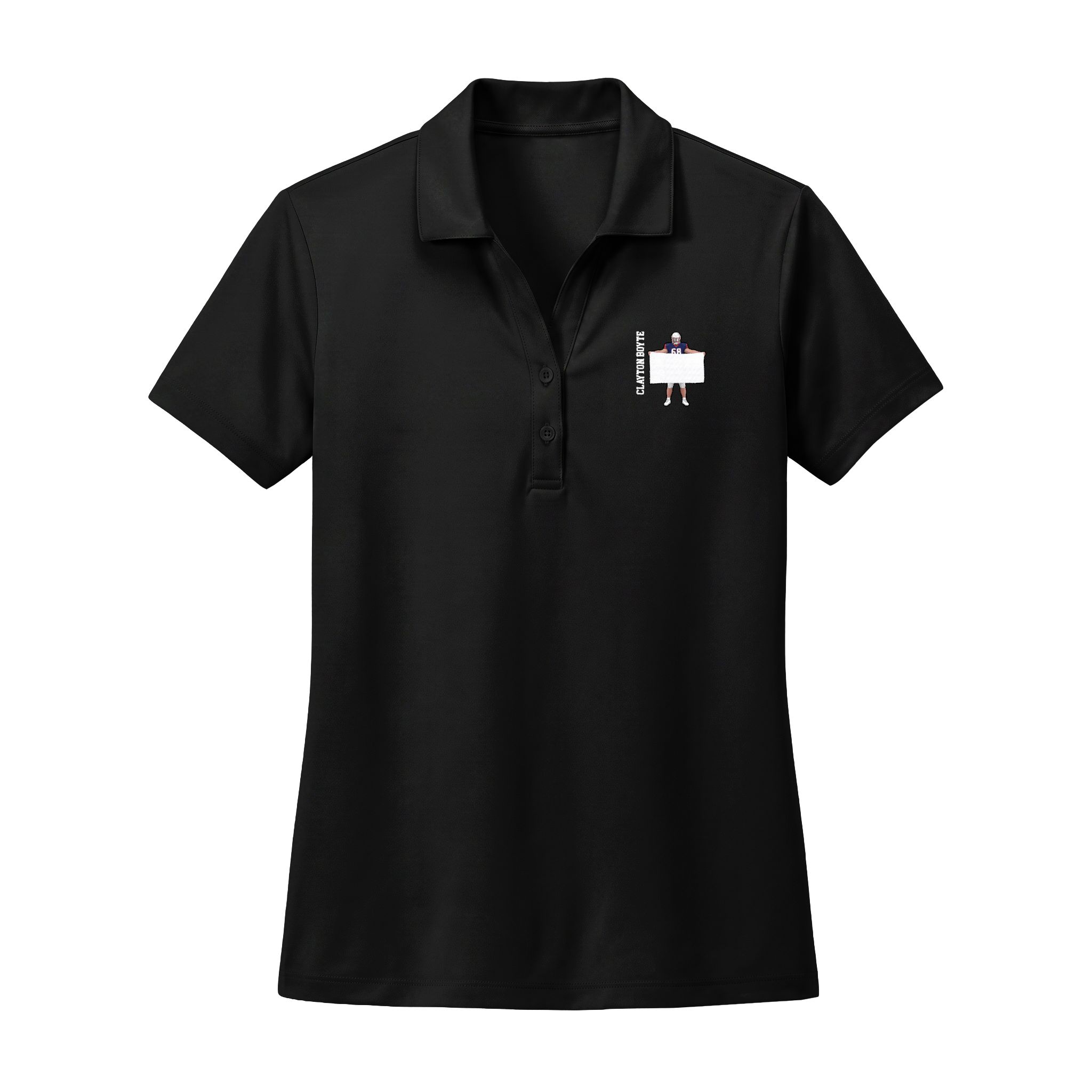Women's Polo — character_name_vertical in Black