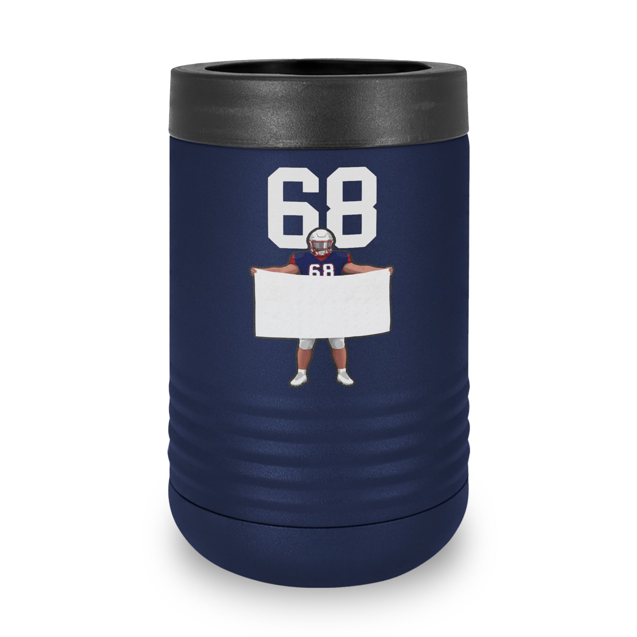 Stainless Can Cooler — character_number_top in Navy