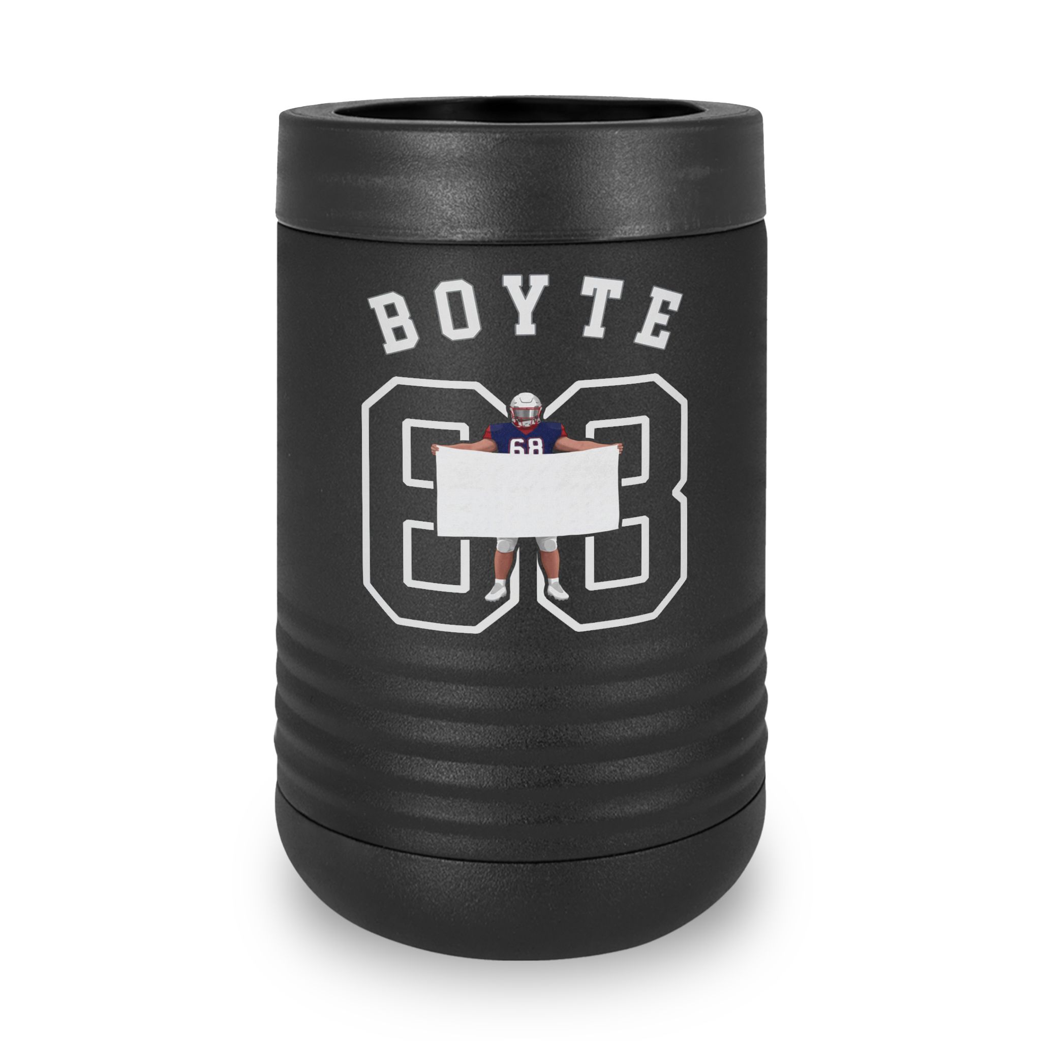 Stainless Can Cooler — character_shirsey_arch in Black