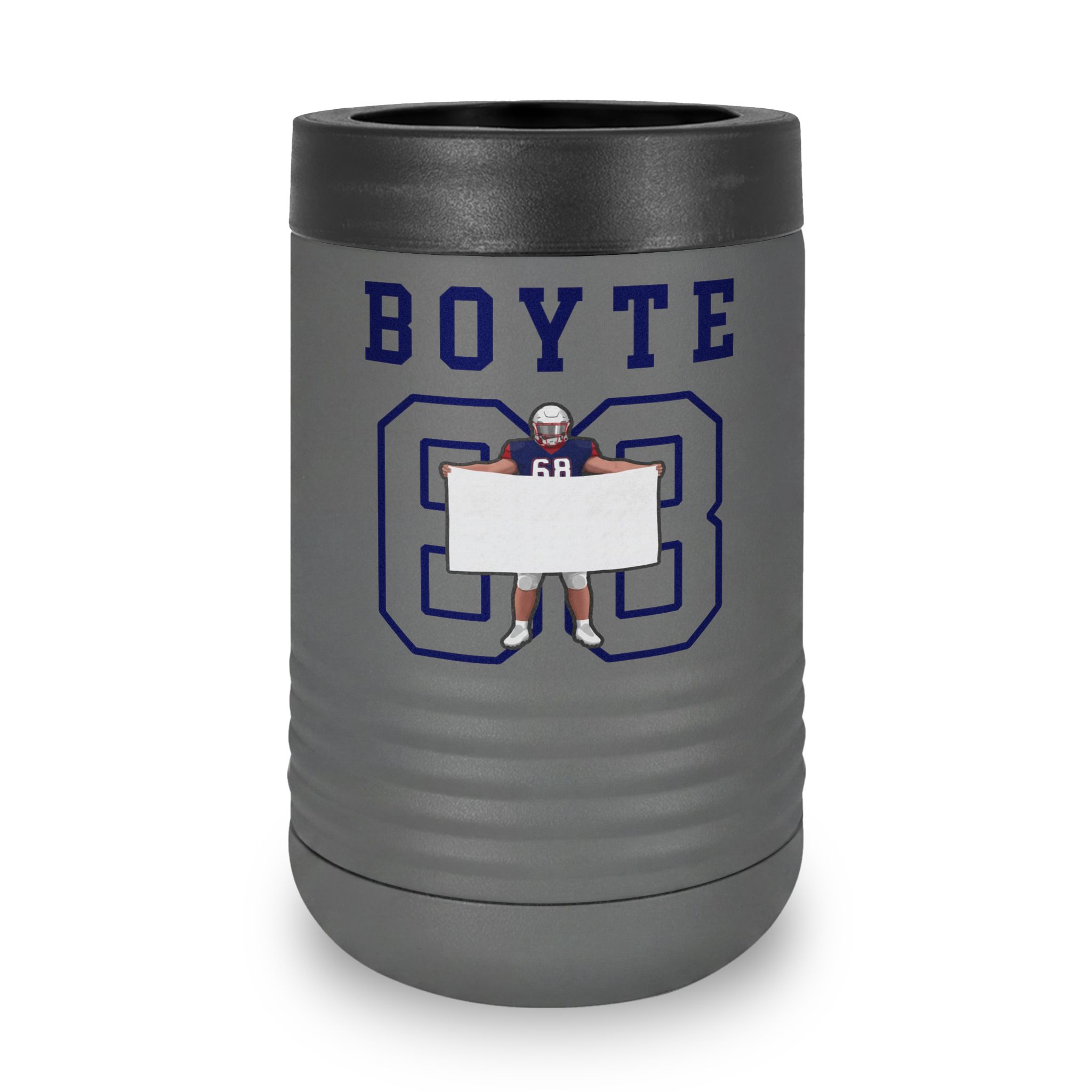 Stainless Can Cooler — character_shirsey in Grey