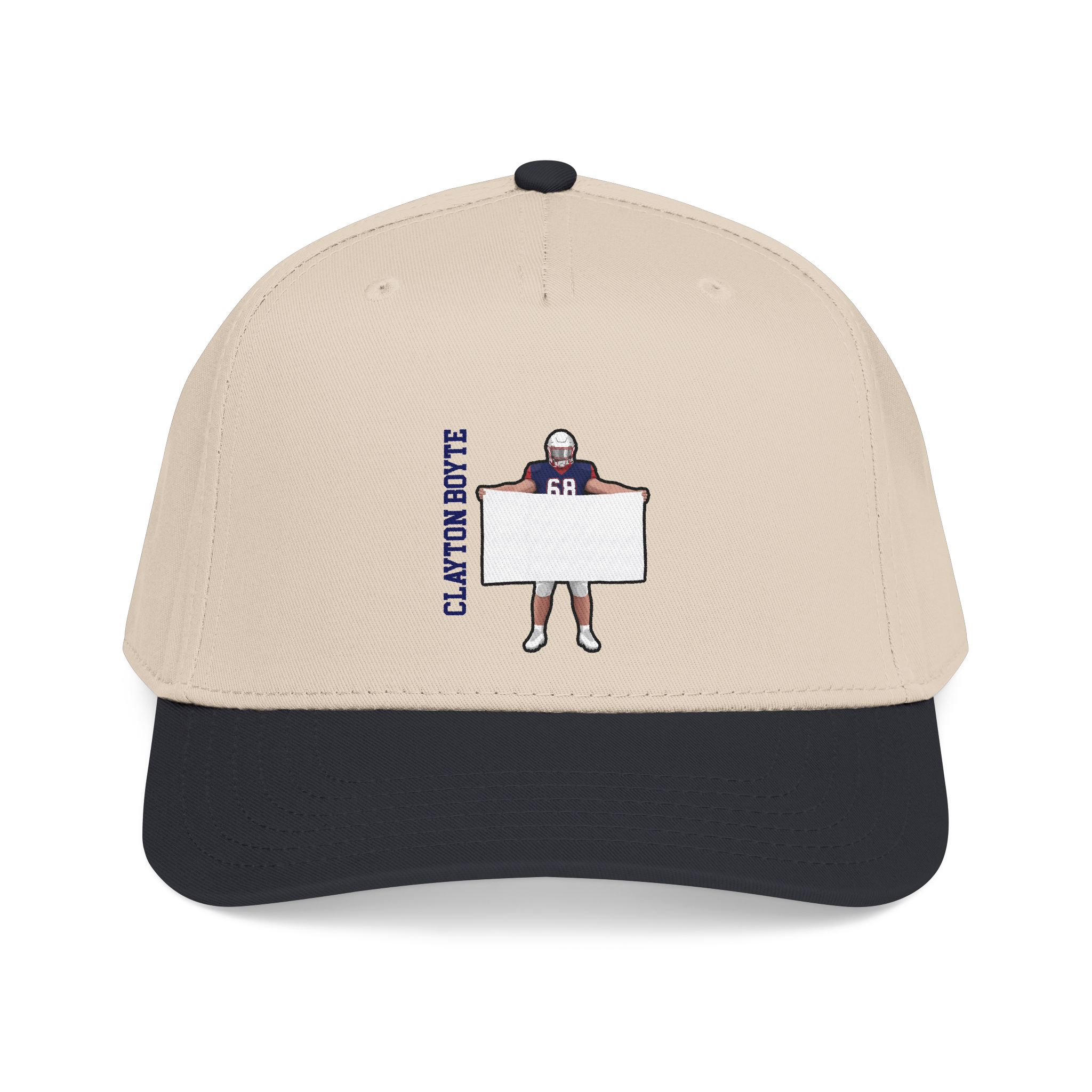 Baseball Cap — character_name_vertical in Black / Natural