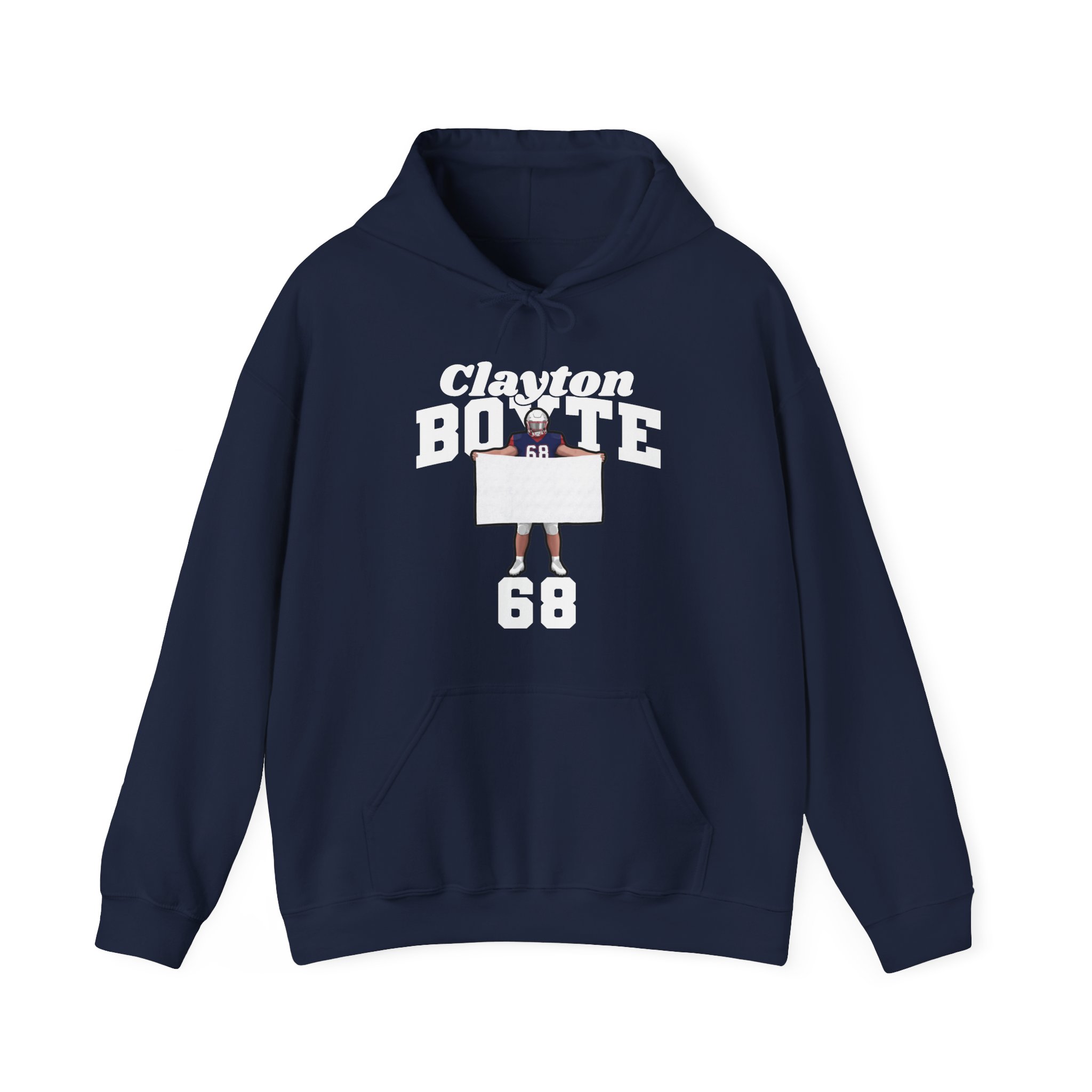 Hoodie — character_signature_arch in Navy