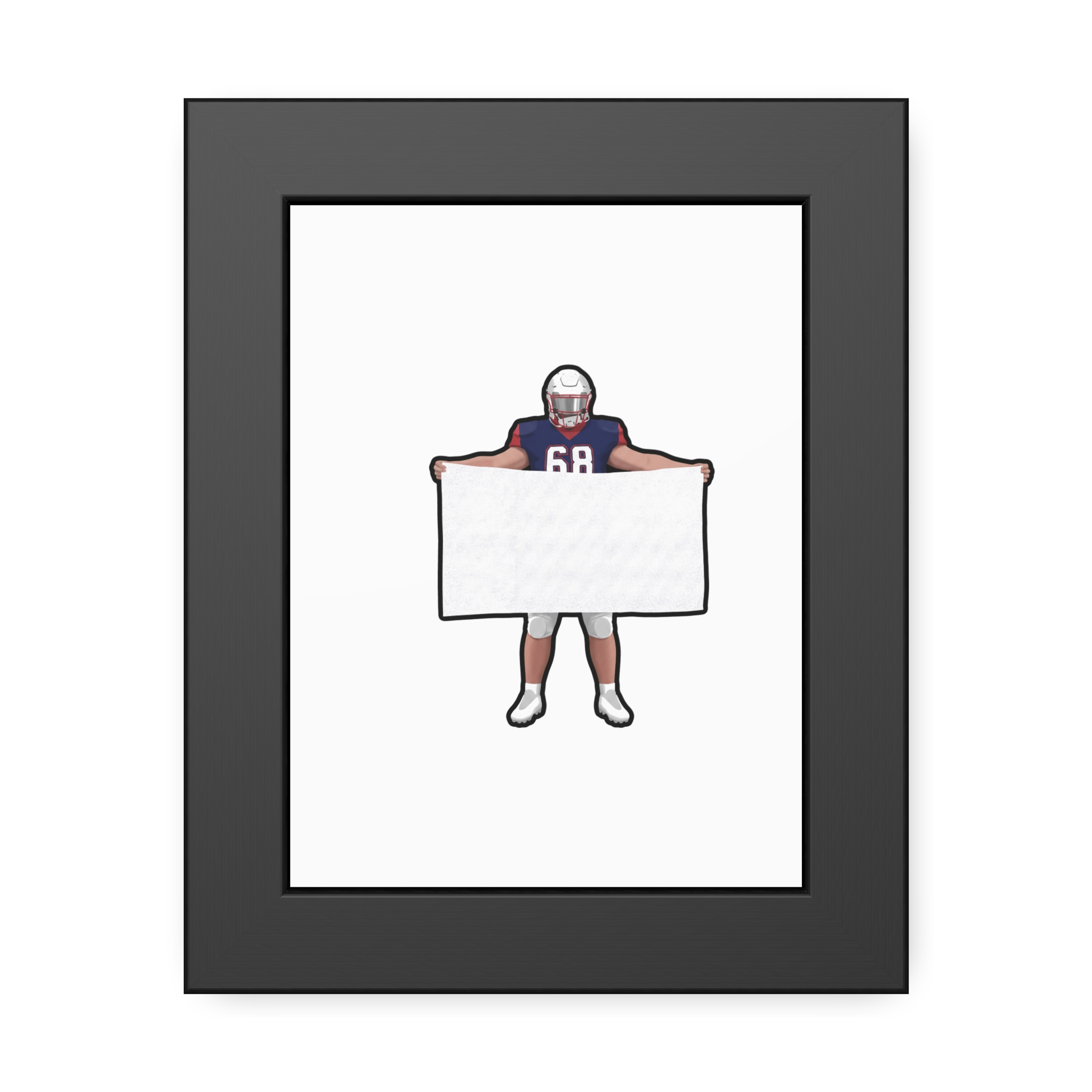 Framed Poster — character_name_vertical in Black