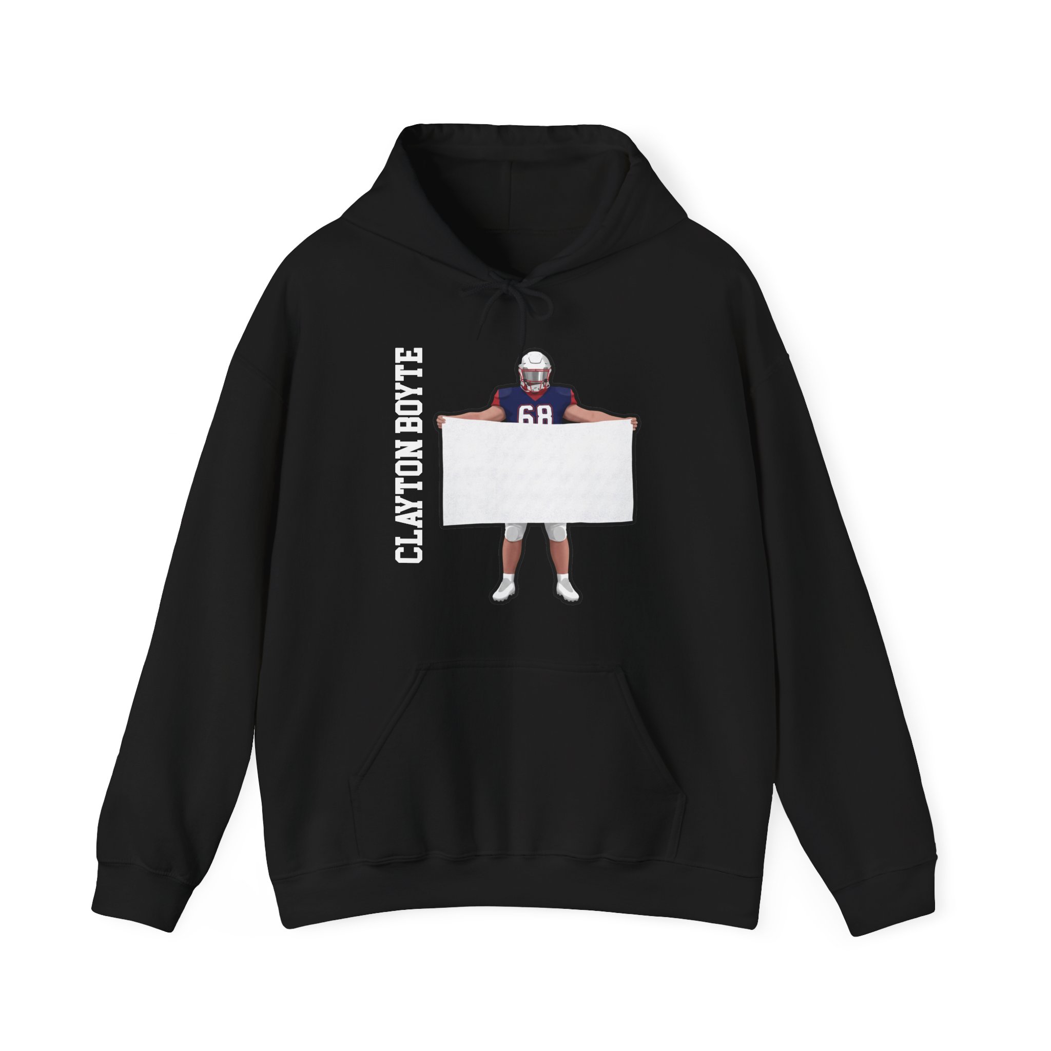 Hoodie — character_name_vertical in Black