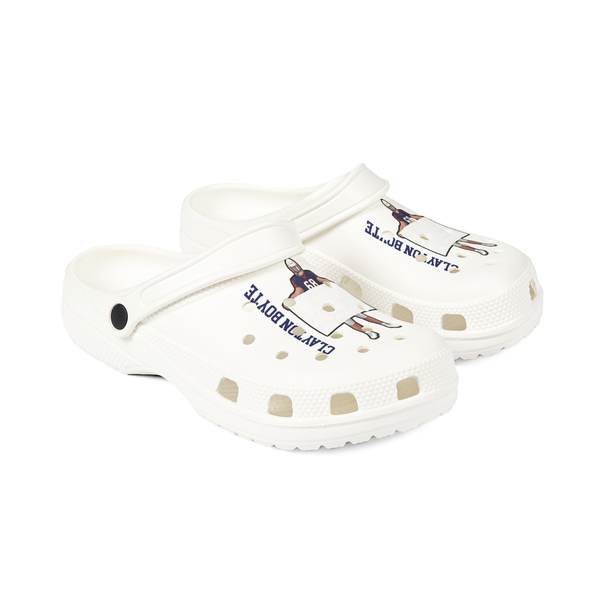 Rubber Clogs — character_name_vertical in White