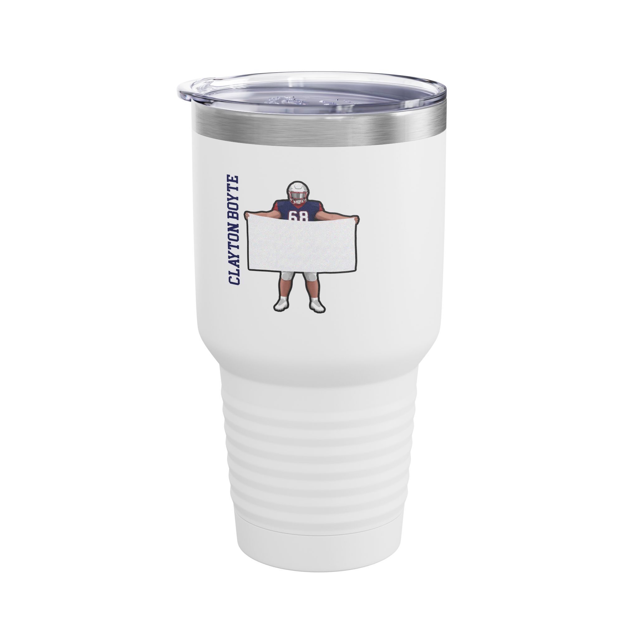 30oz Tumbler — character_name_vertical in White