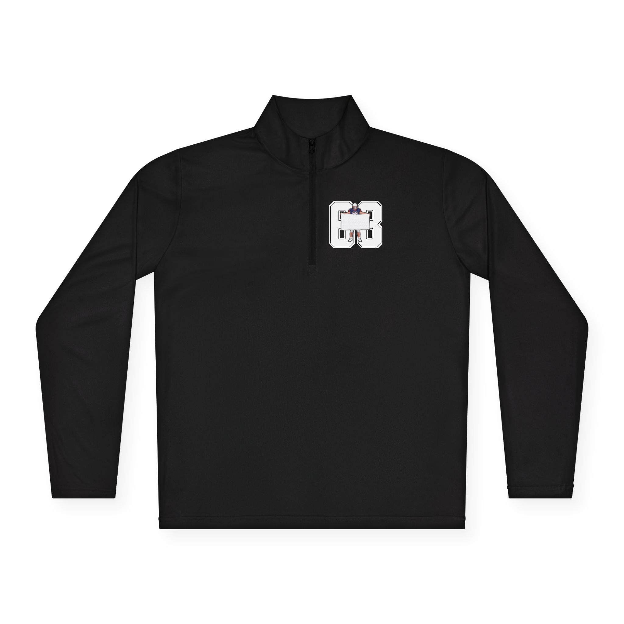 Q-Zip Pullover — character_number in Black
