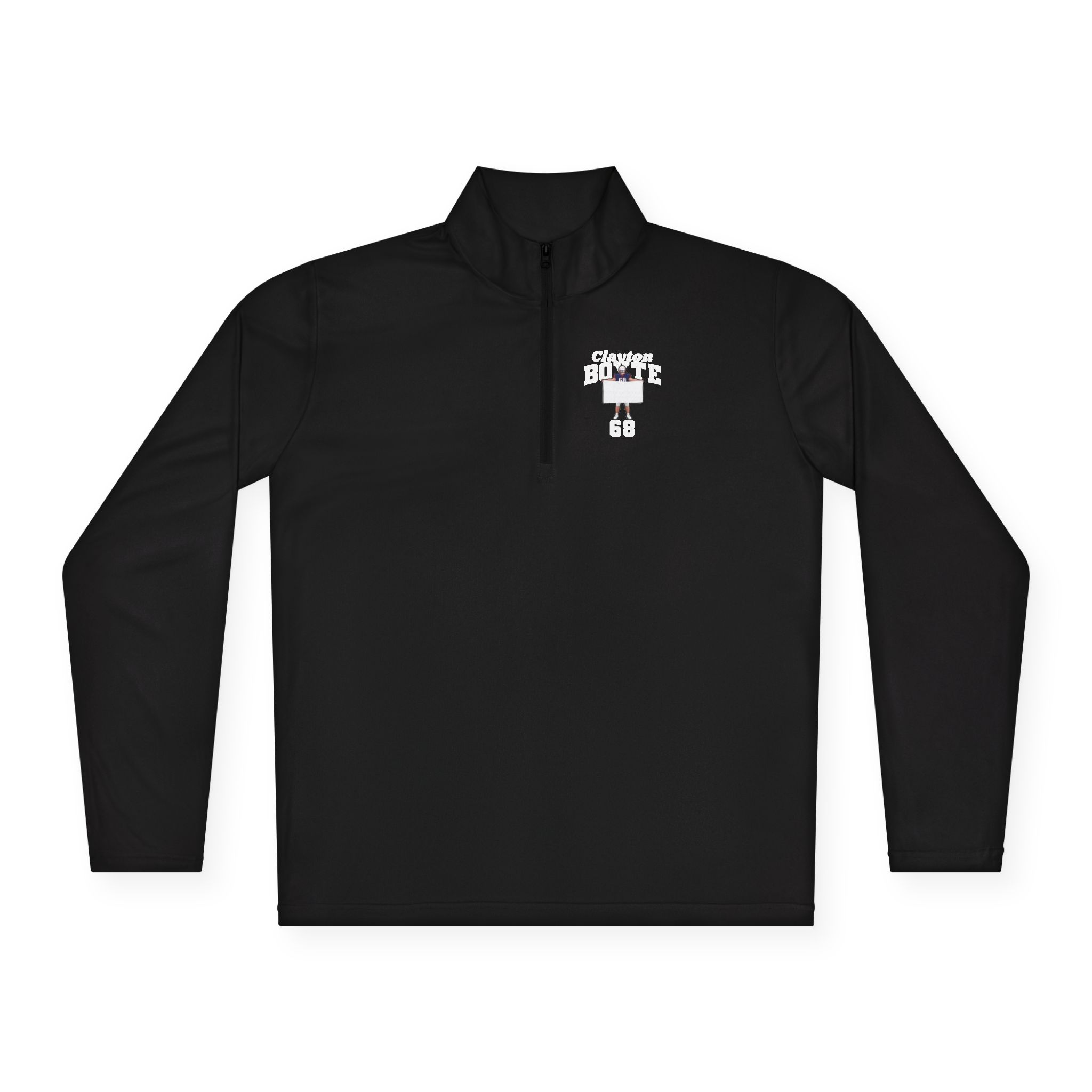Q-Zip Pullover — character_signature_arch in Black