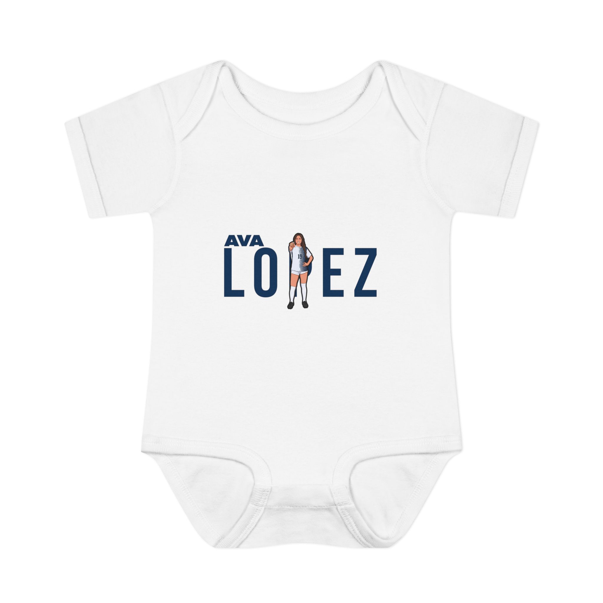 Baby Onesie — character_player_name in White