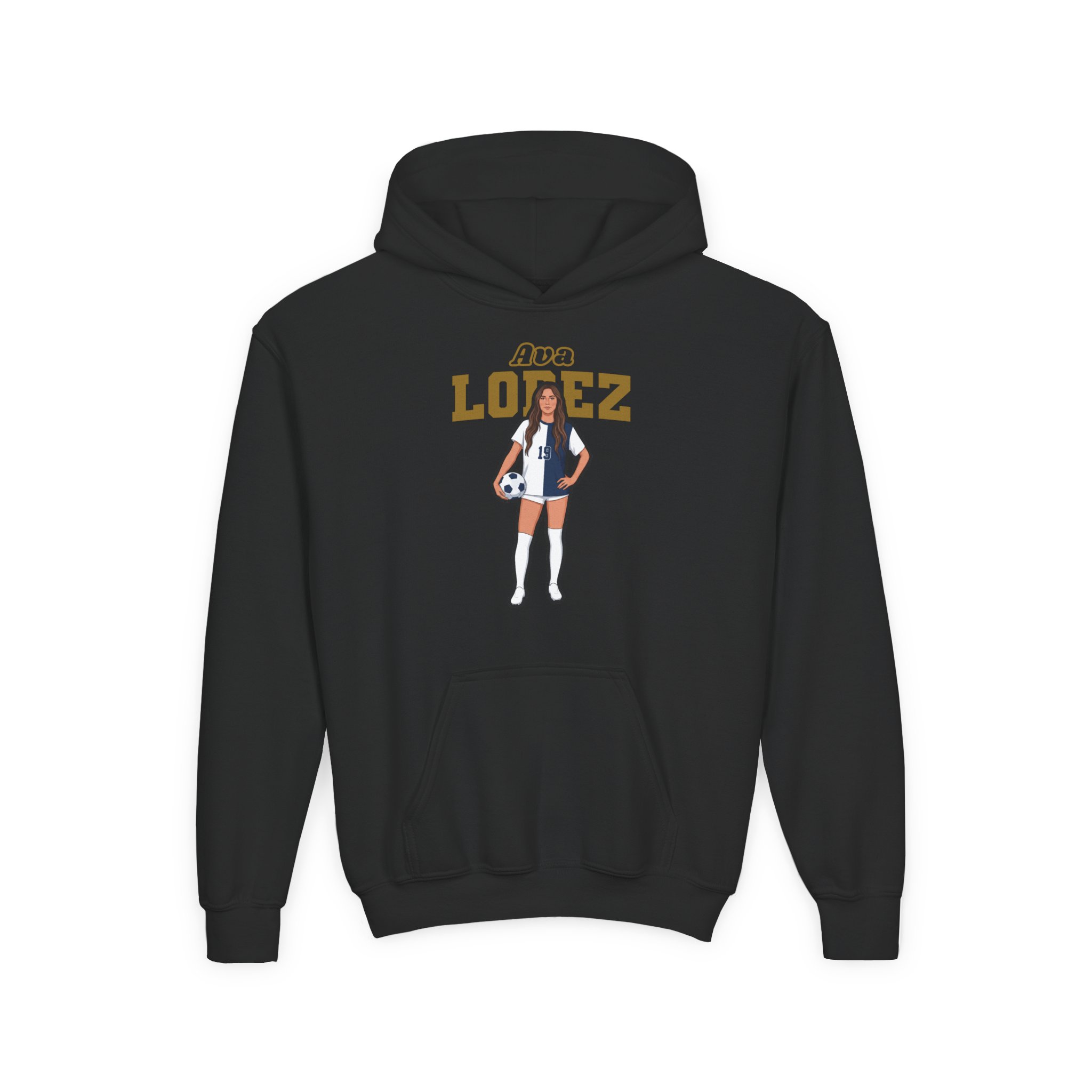 Youth Hoodie — character_name_arch in Black