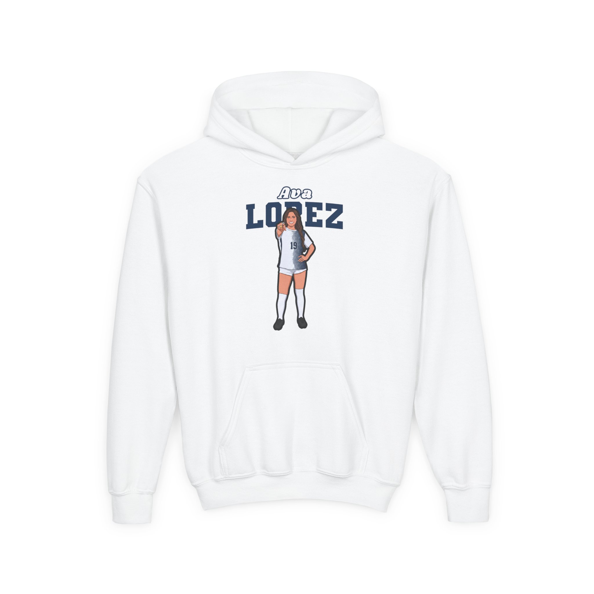 Youth Hoodie — character_name_arch in White