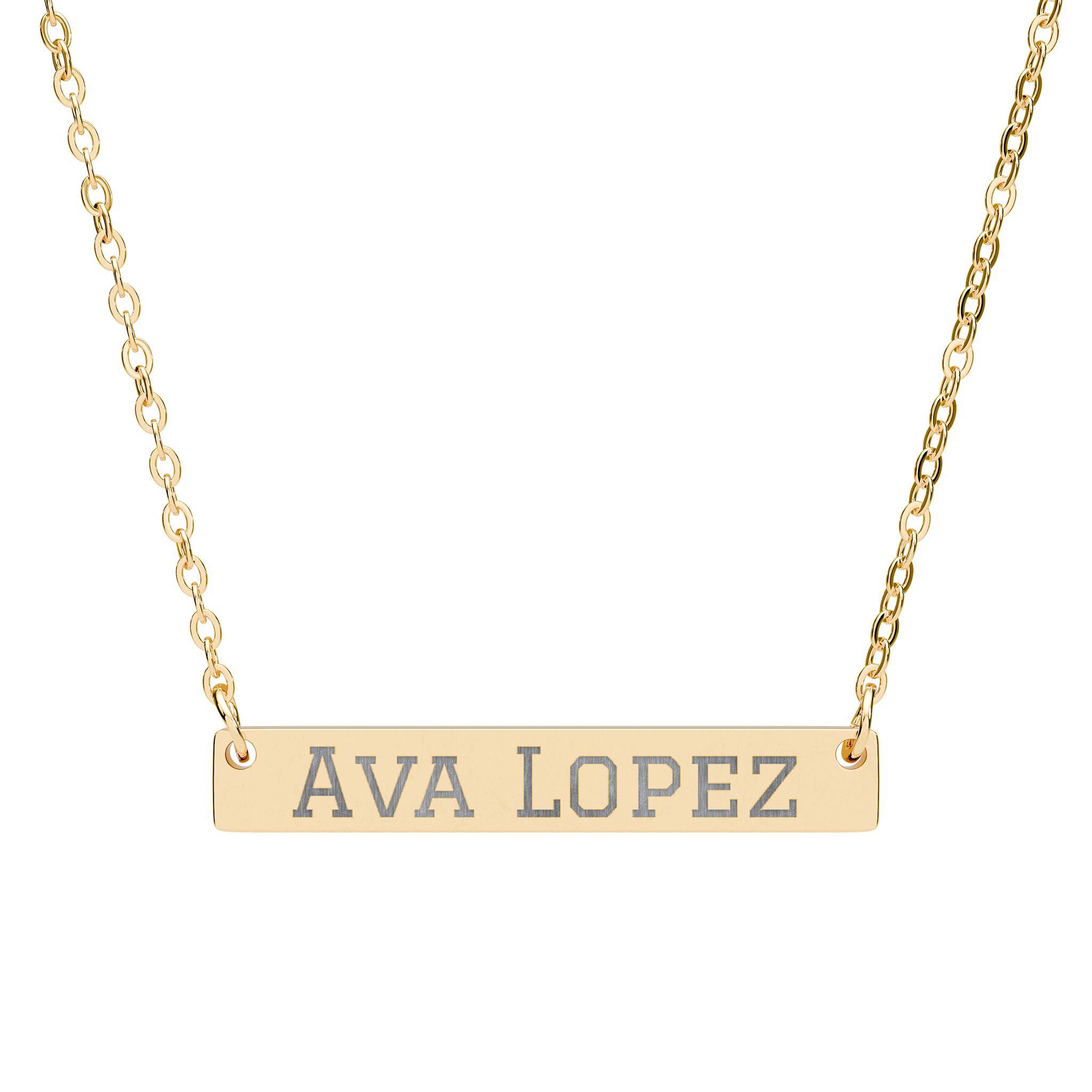 Engraved Bar Necklace — Classic in Gold