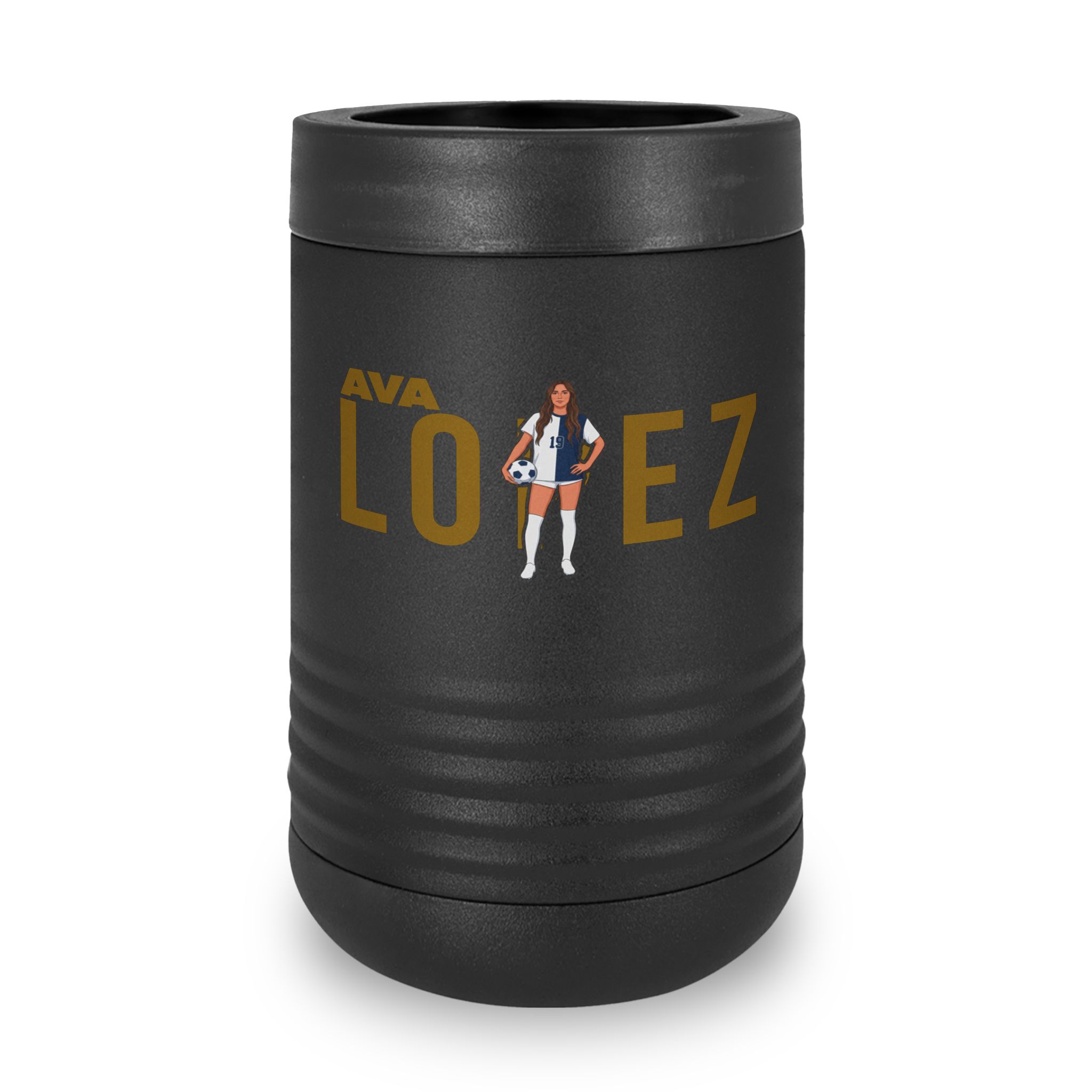 Stainless Can Cooler — character_player_name in Black