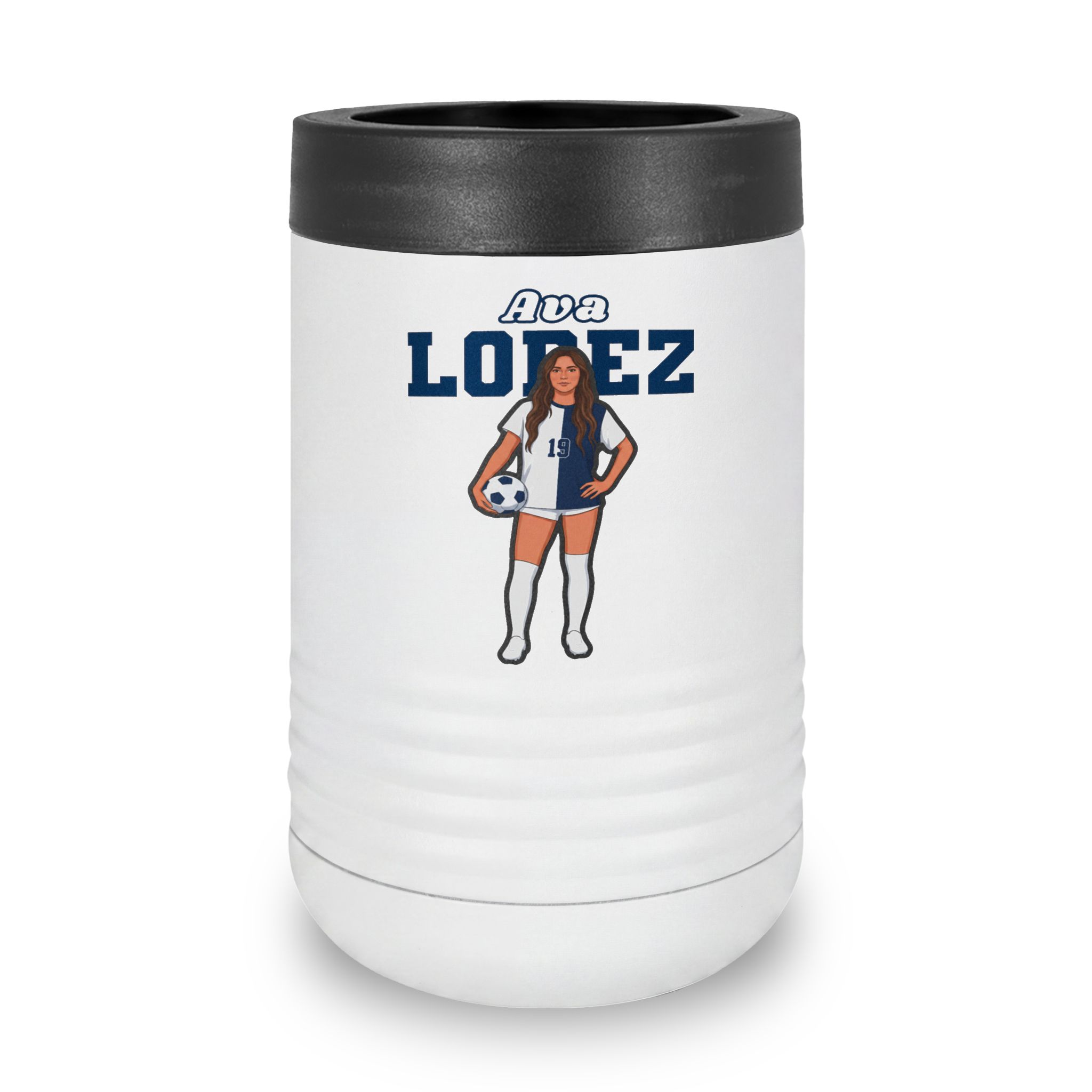 Stainless Can Cooler — character_name_arch in White