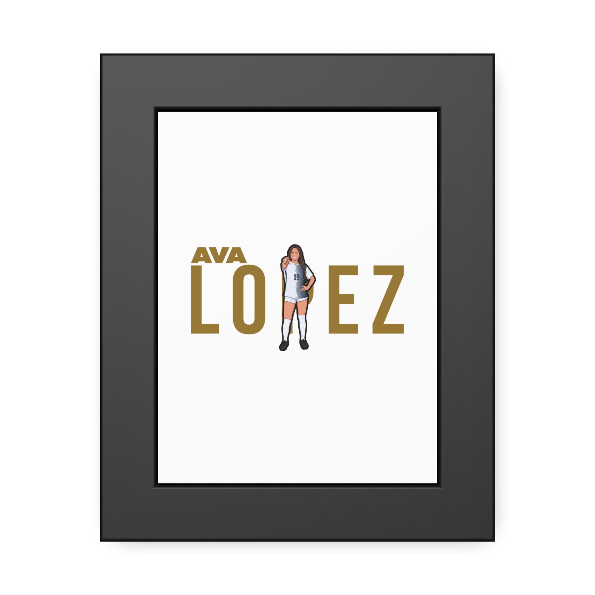 Framed Poster — character_player_name in Black