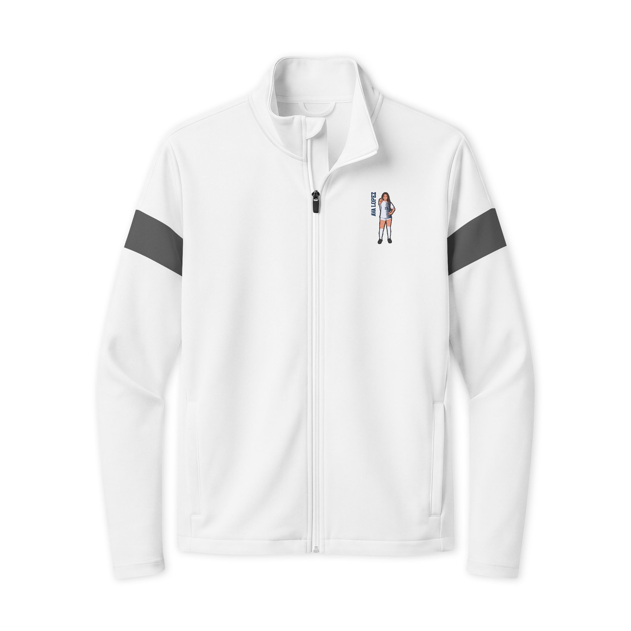 Travel Full-Zip Jacket — character_name_vertical in White/ Iron Grey