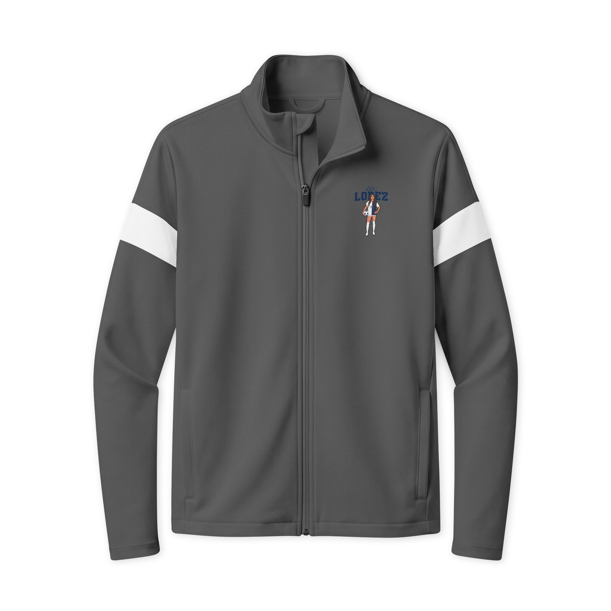 Travel Full-Zip Jacket — character_name_arch in Iron Grey/ White