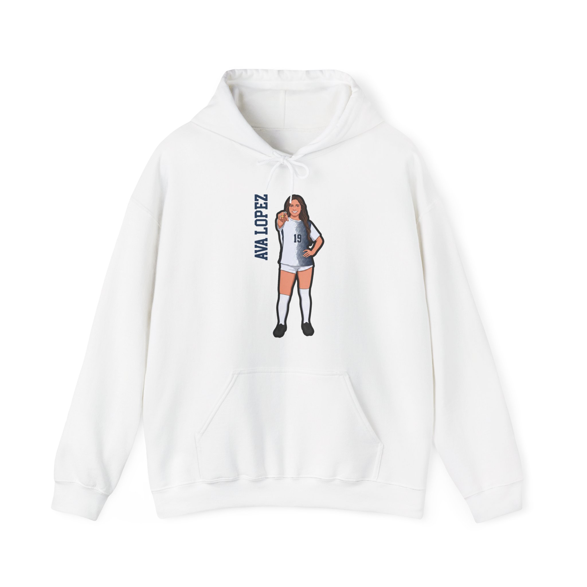 Hoodie — character_name_vertical in White