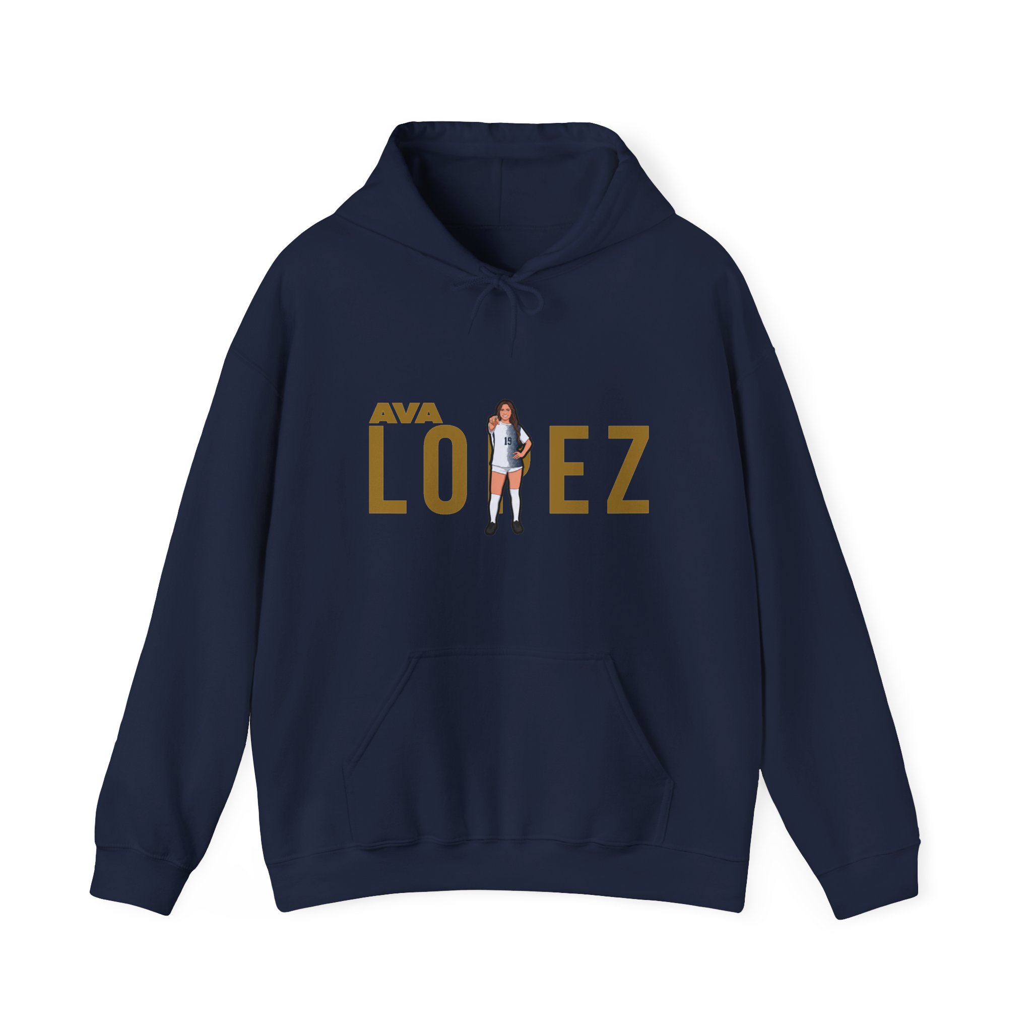 Hoodie — character_player_name in Navy