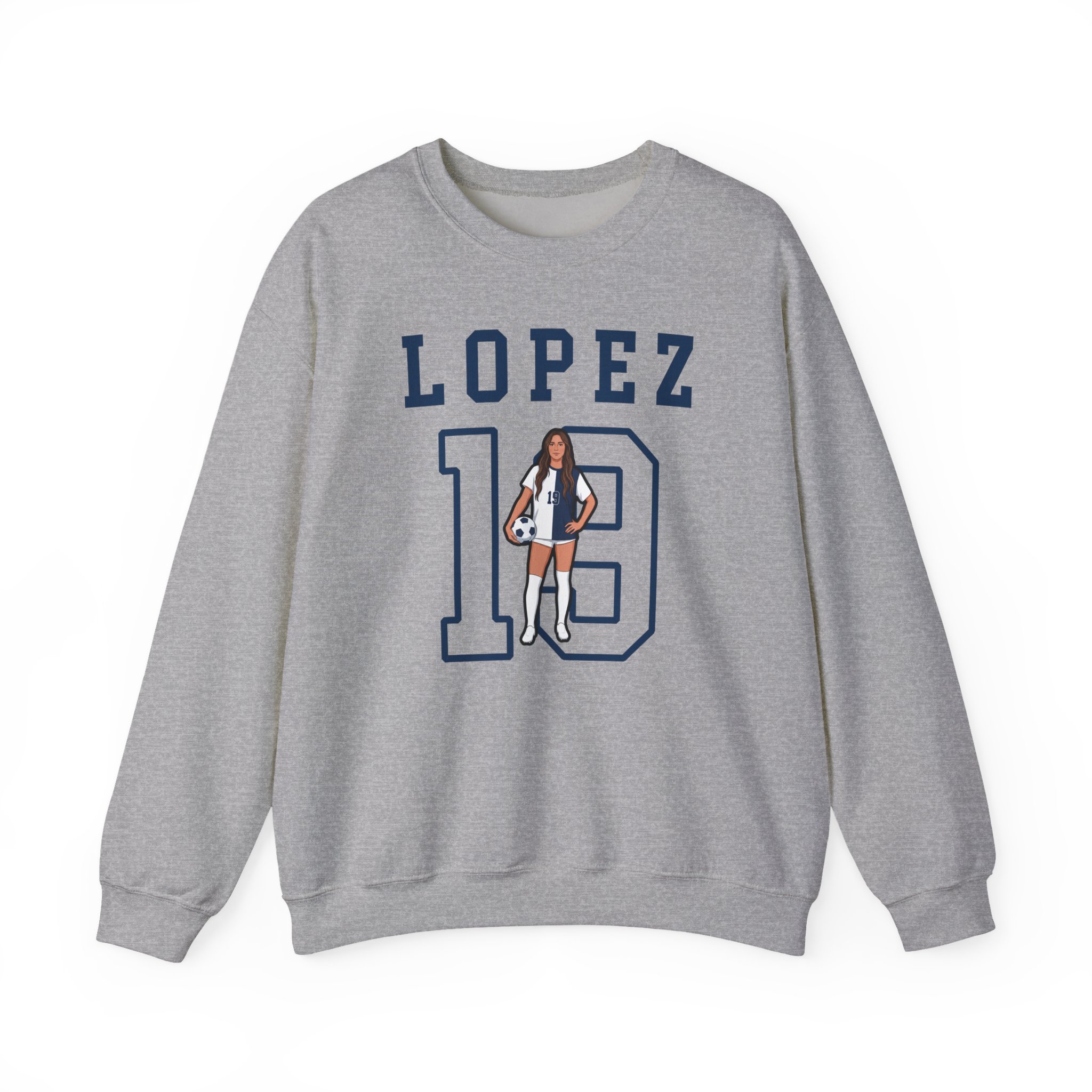 Crewneck Sweatshirt — character_shirsey in Grey