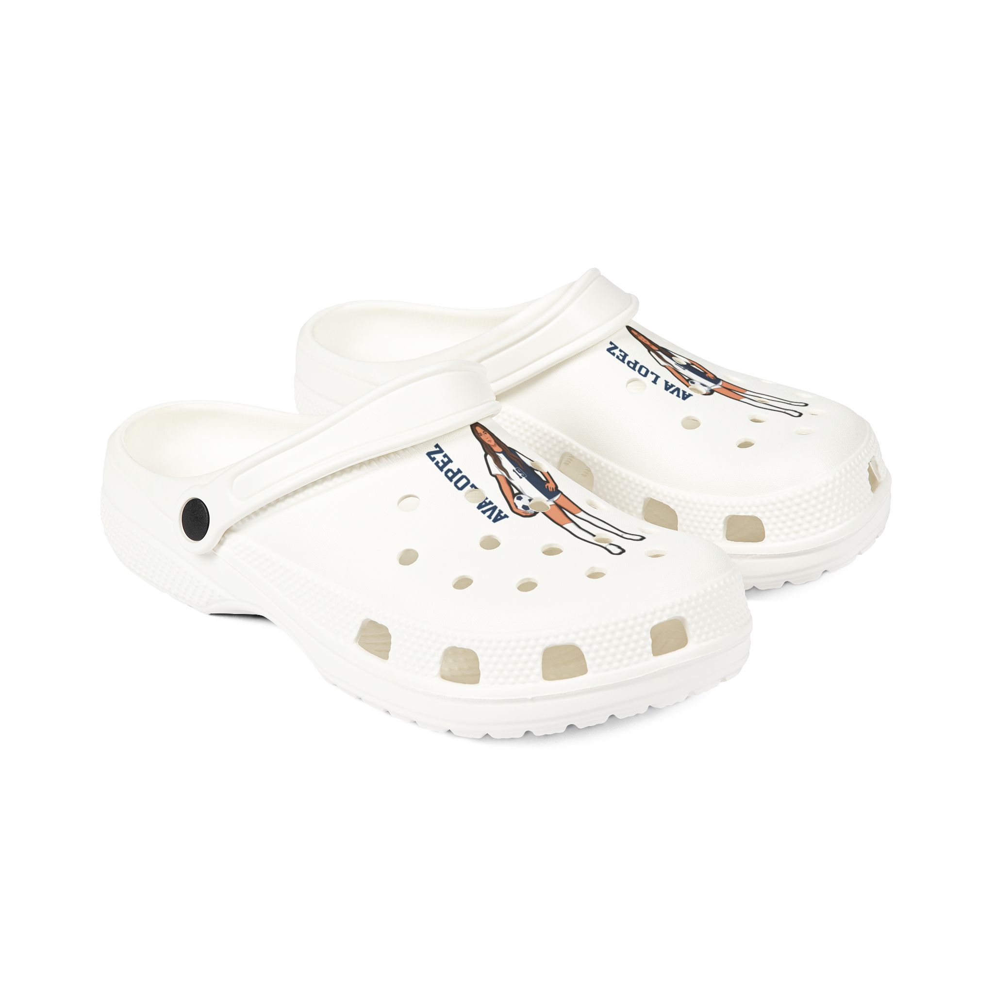 Rubber Clogs — character_name_vertical in White