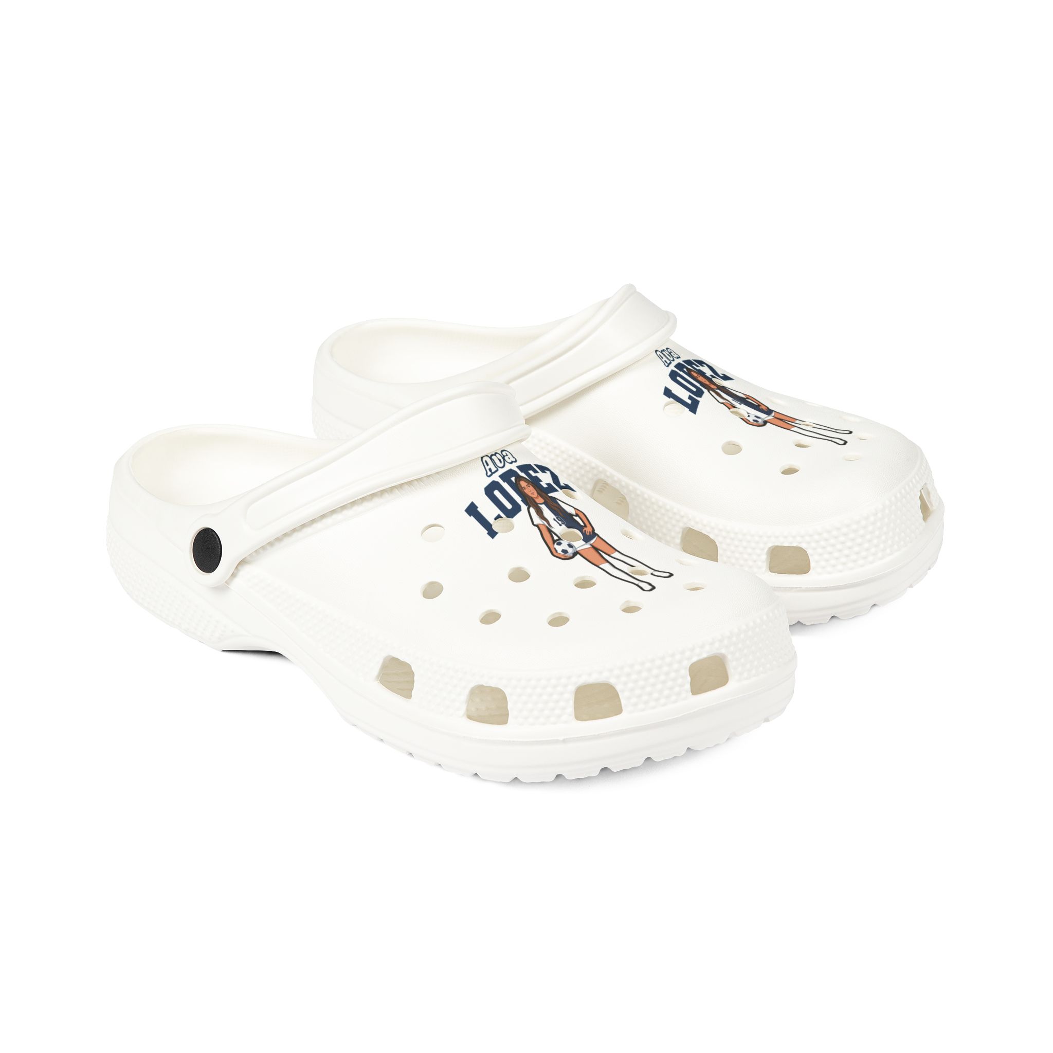 Rubber Clogs — character_name_arch in White