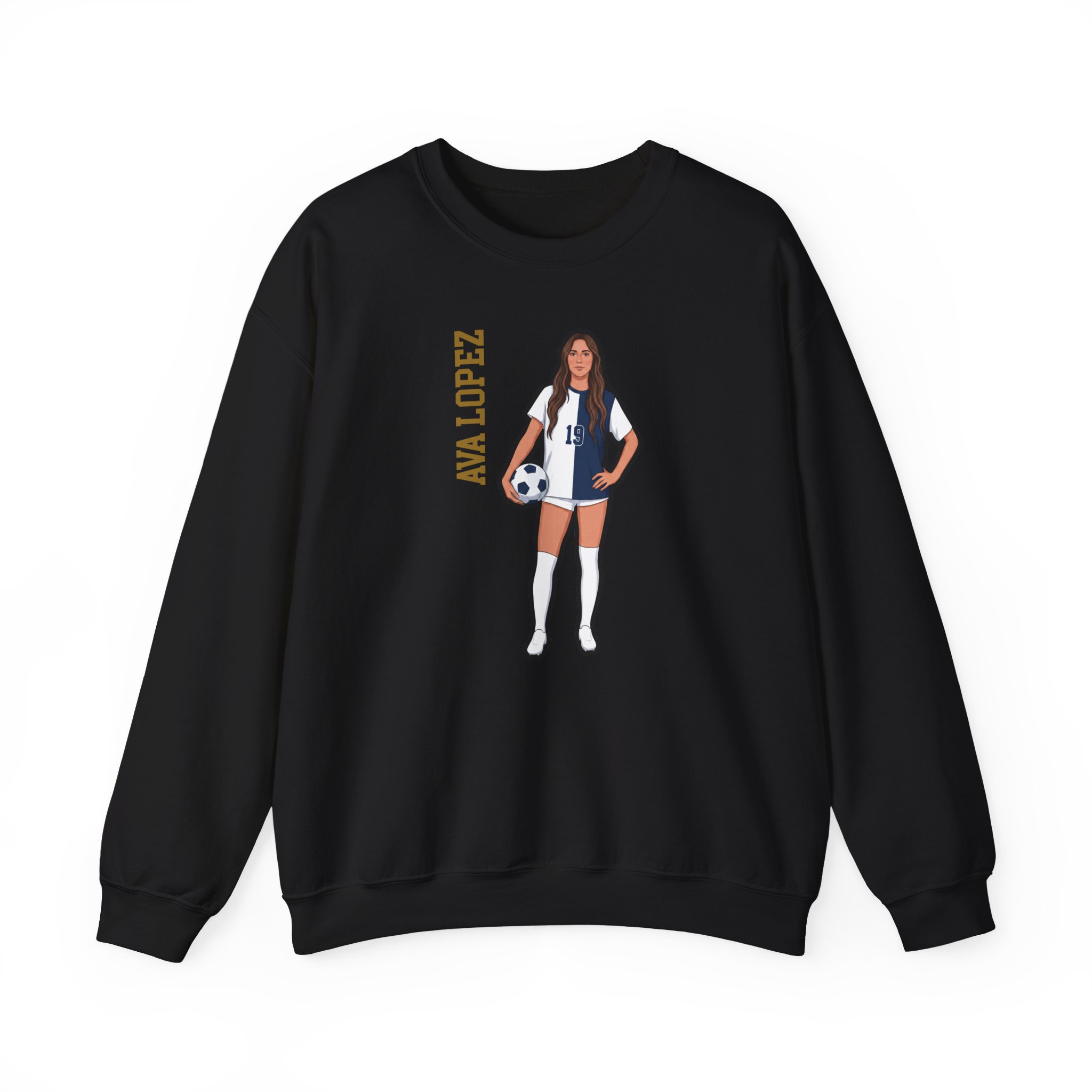 Crewneck Sweatshirt — character_name_vertical in Black