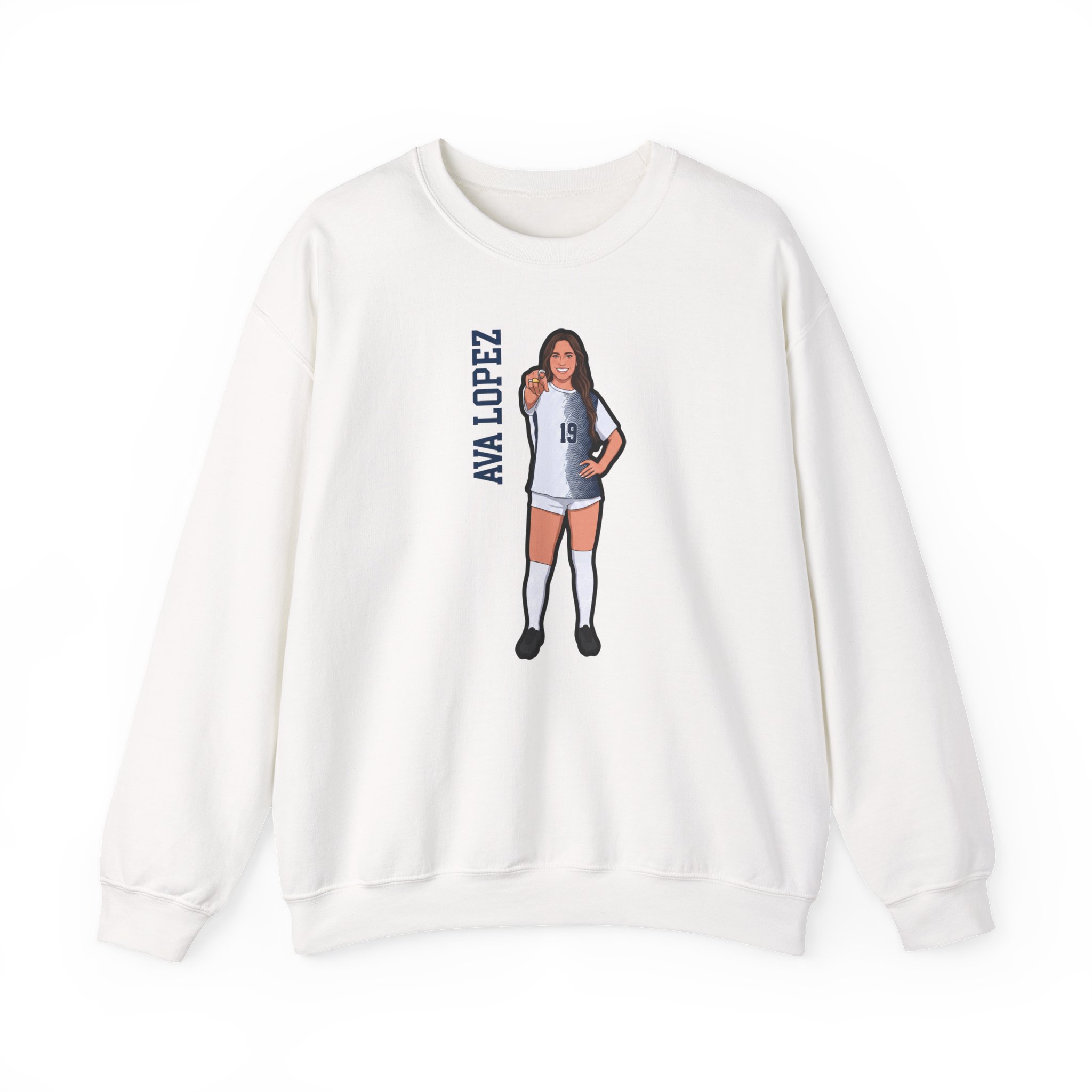 Crewneck Sweatshirt — character_name_vertical in White