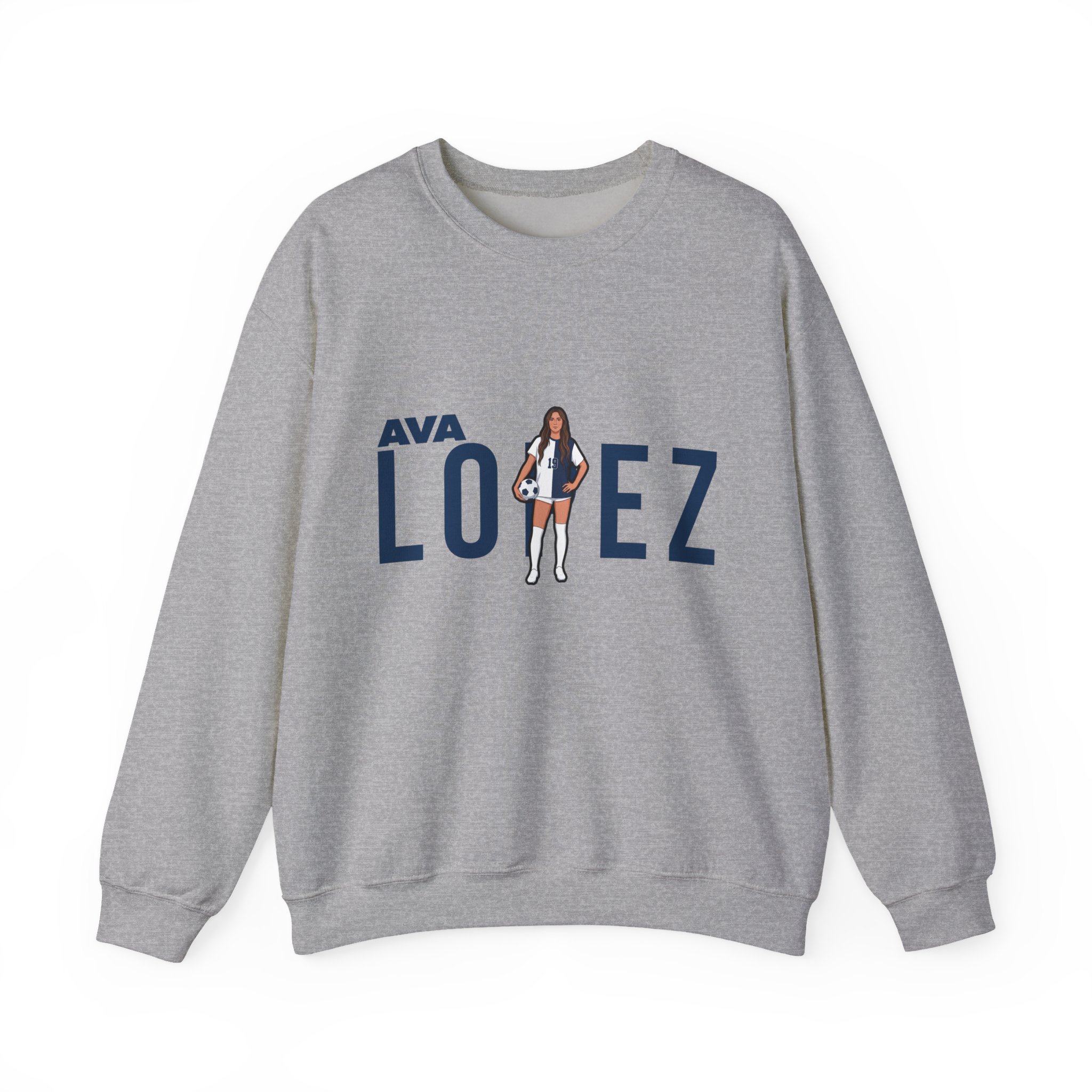 Crewneck Sweatshirt — character_player_name in Grey