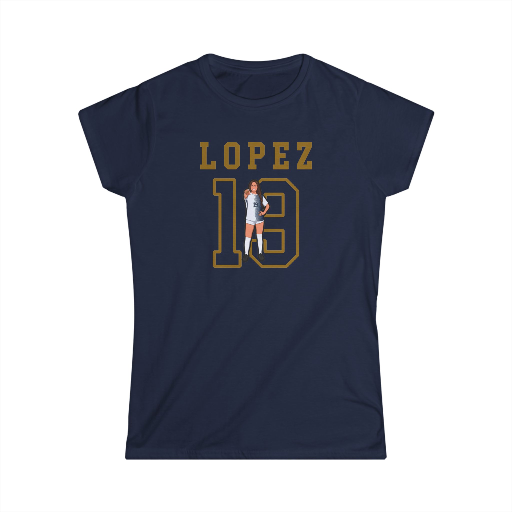 Women's Softstyle Tee — character_shirsey in Navy