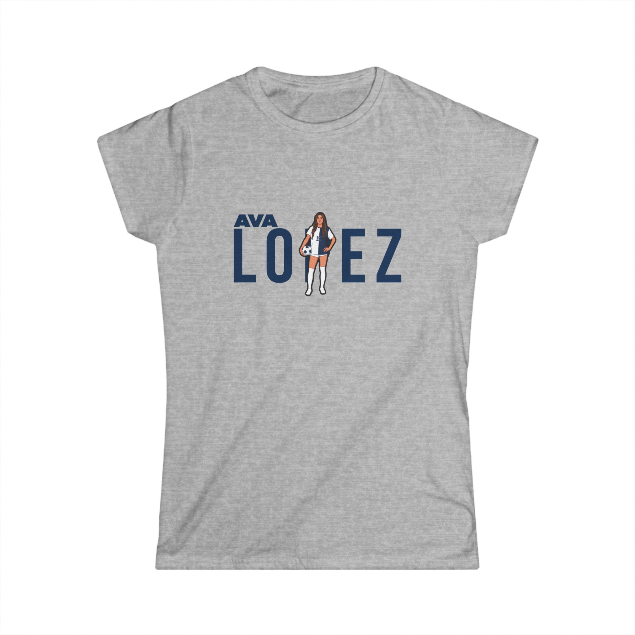Women's Softstyle Tee — character_player_name in Grey