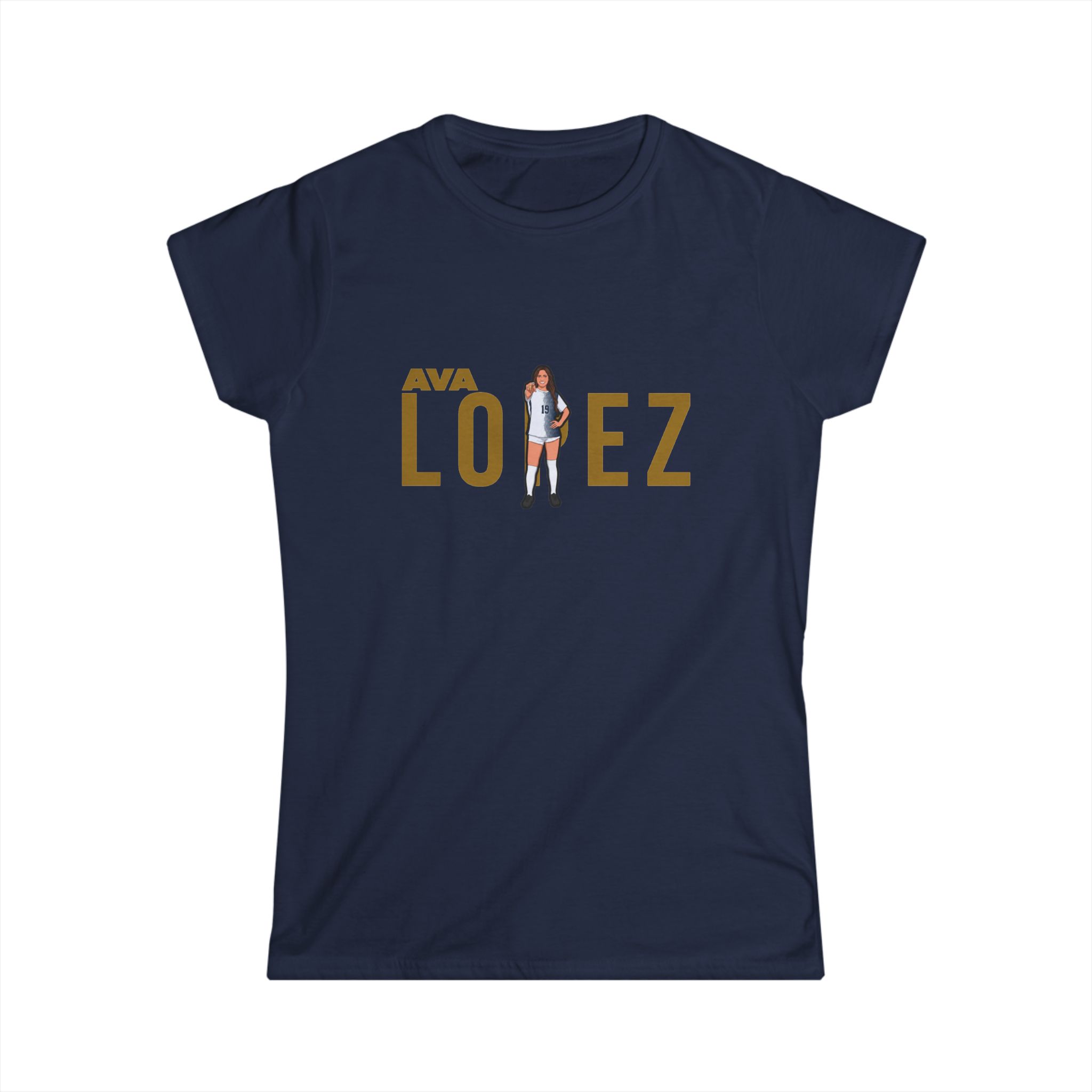 Women's Softstyle Tee — character_player_name in Navy