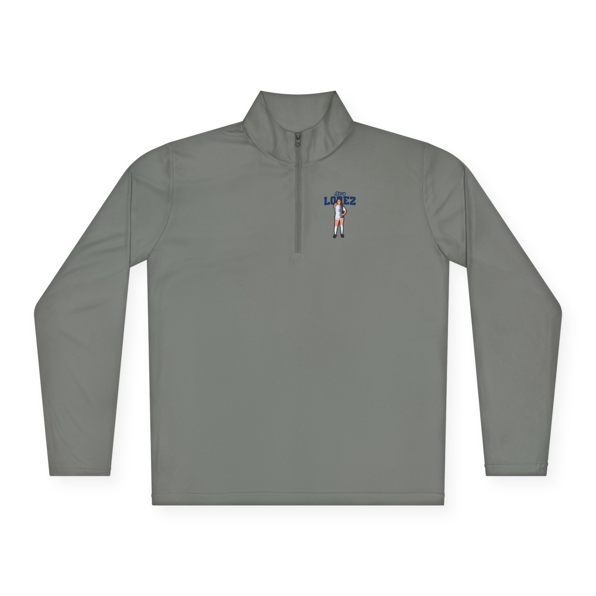 Q-Zip Pullover — character_name_arch in Grey