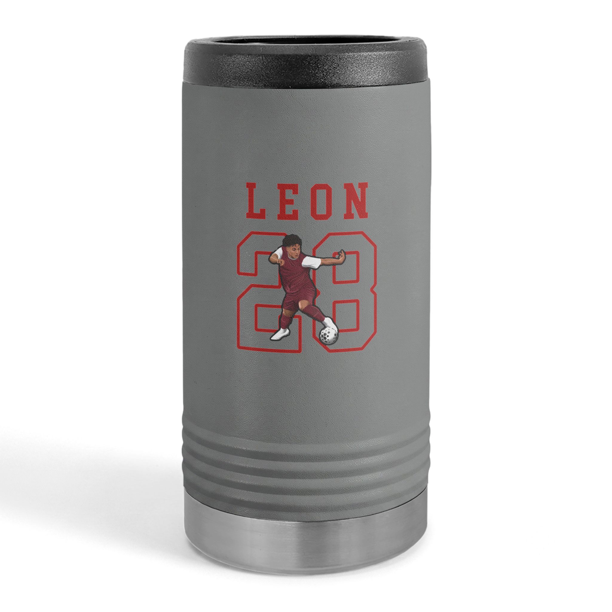 Slim Stainless Can Cooler — character_shirsey in Grey