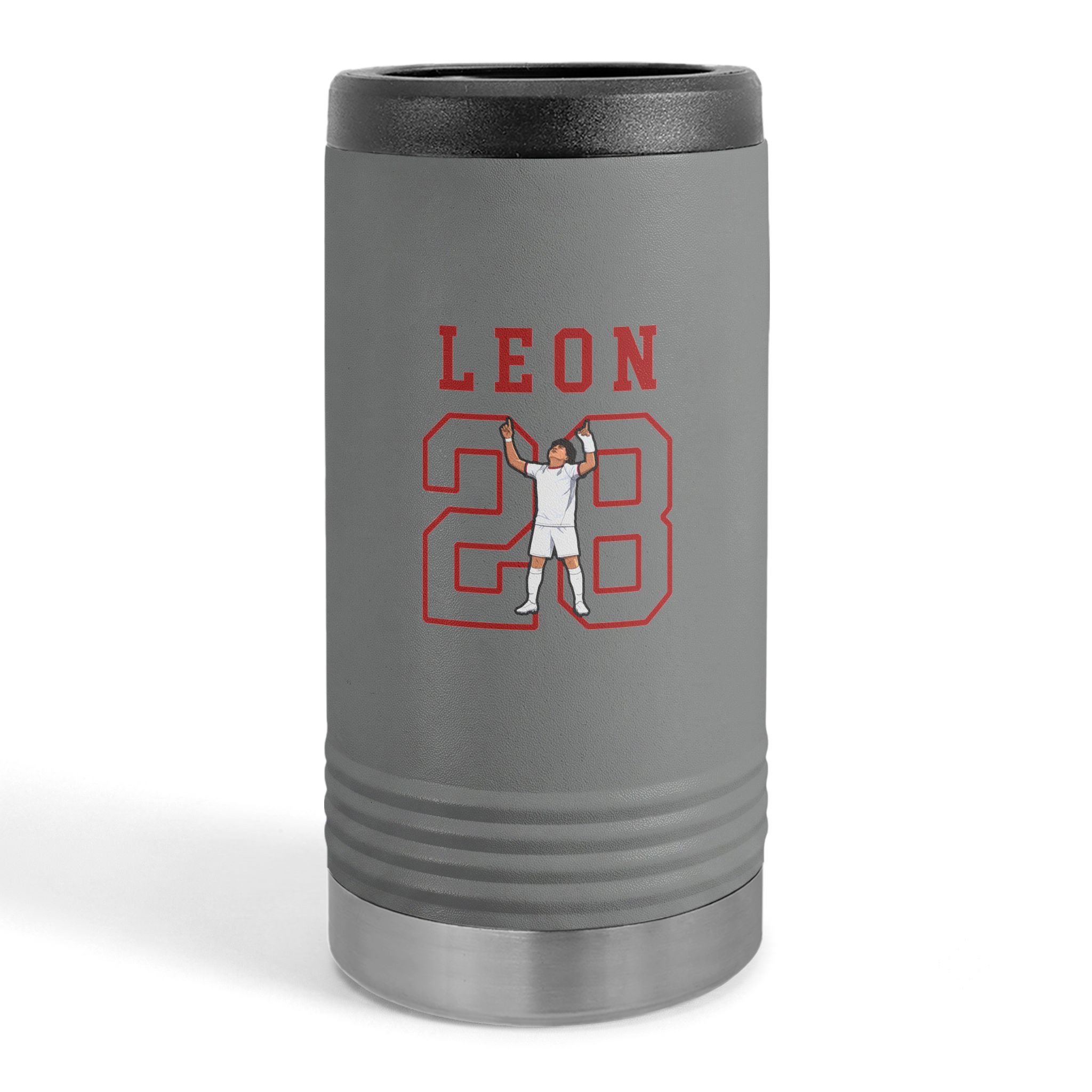 Slim Stainless Can Cooler — character_shirsey in Grey