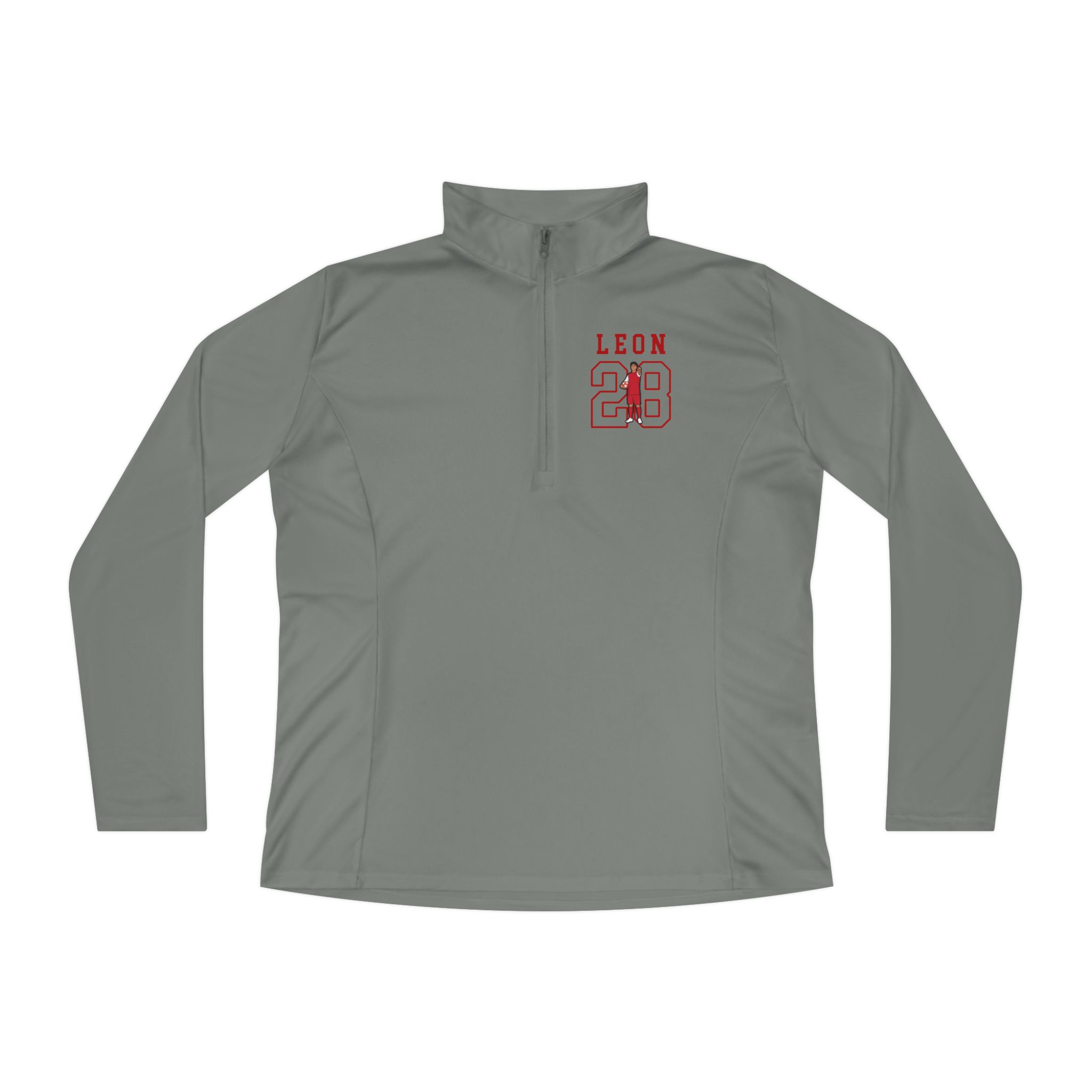 Women's Q-Zip Pullover — character_shirsey in Grey