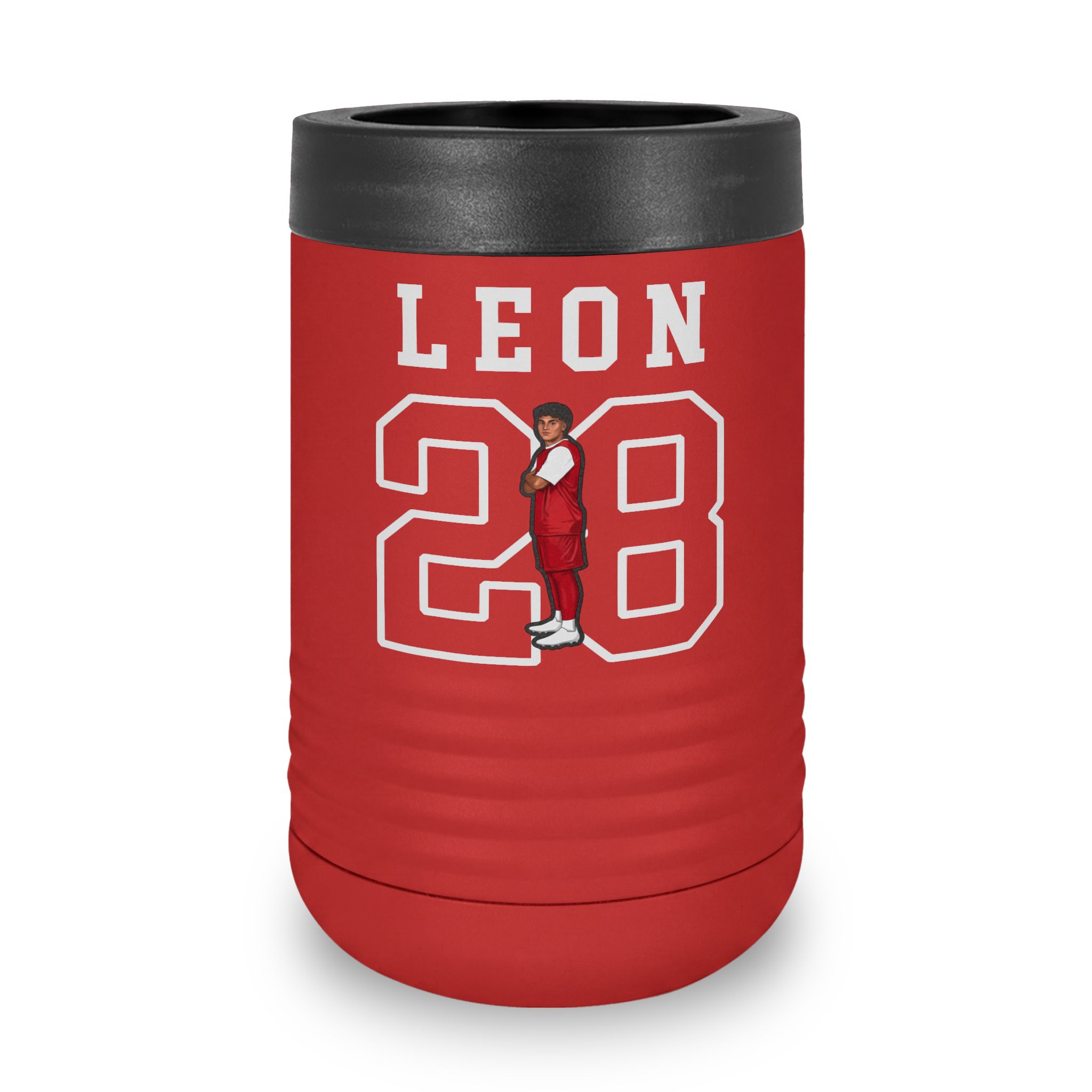 Stainless Can Cooler — character_shirsey in Red