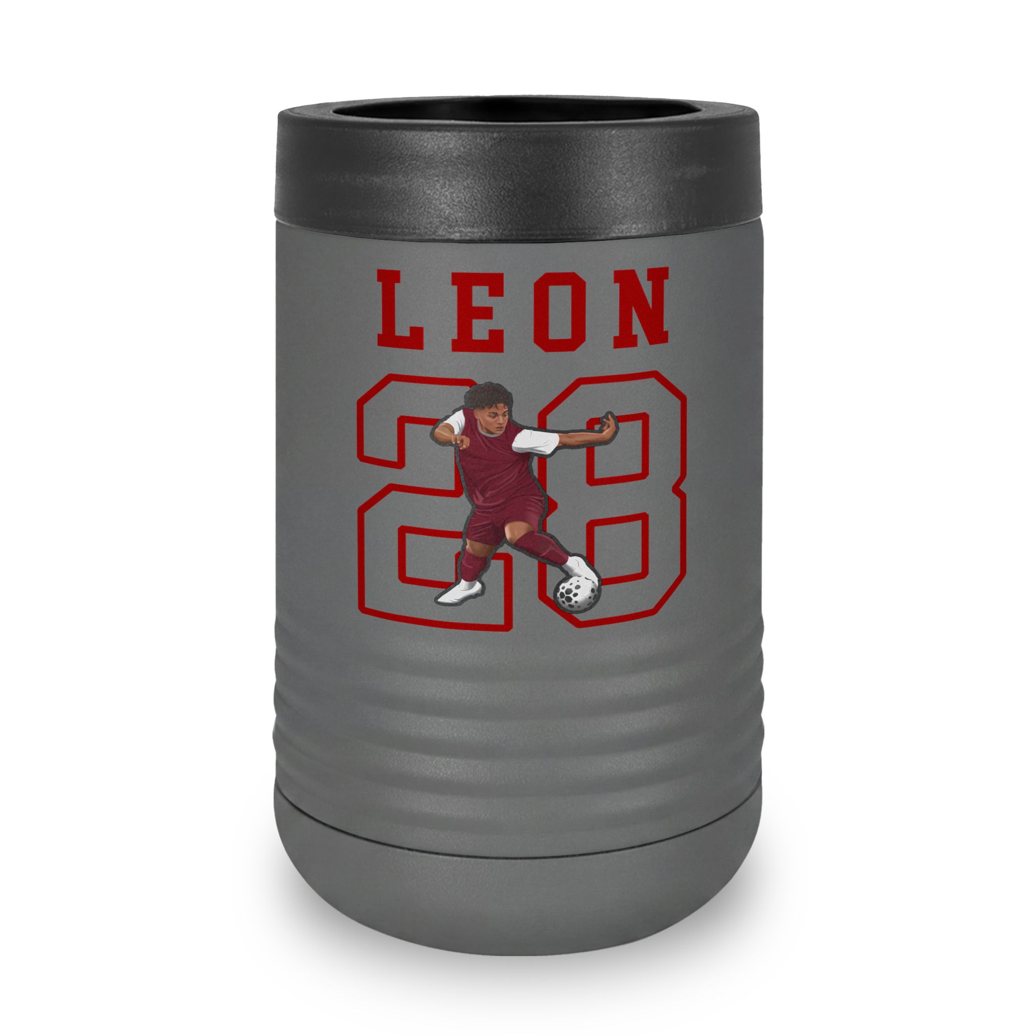 Stainless Can Cooler — character_shirsey in Grey