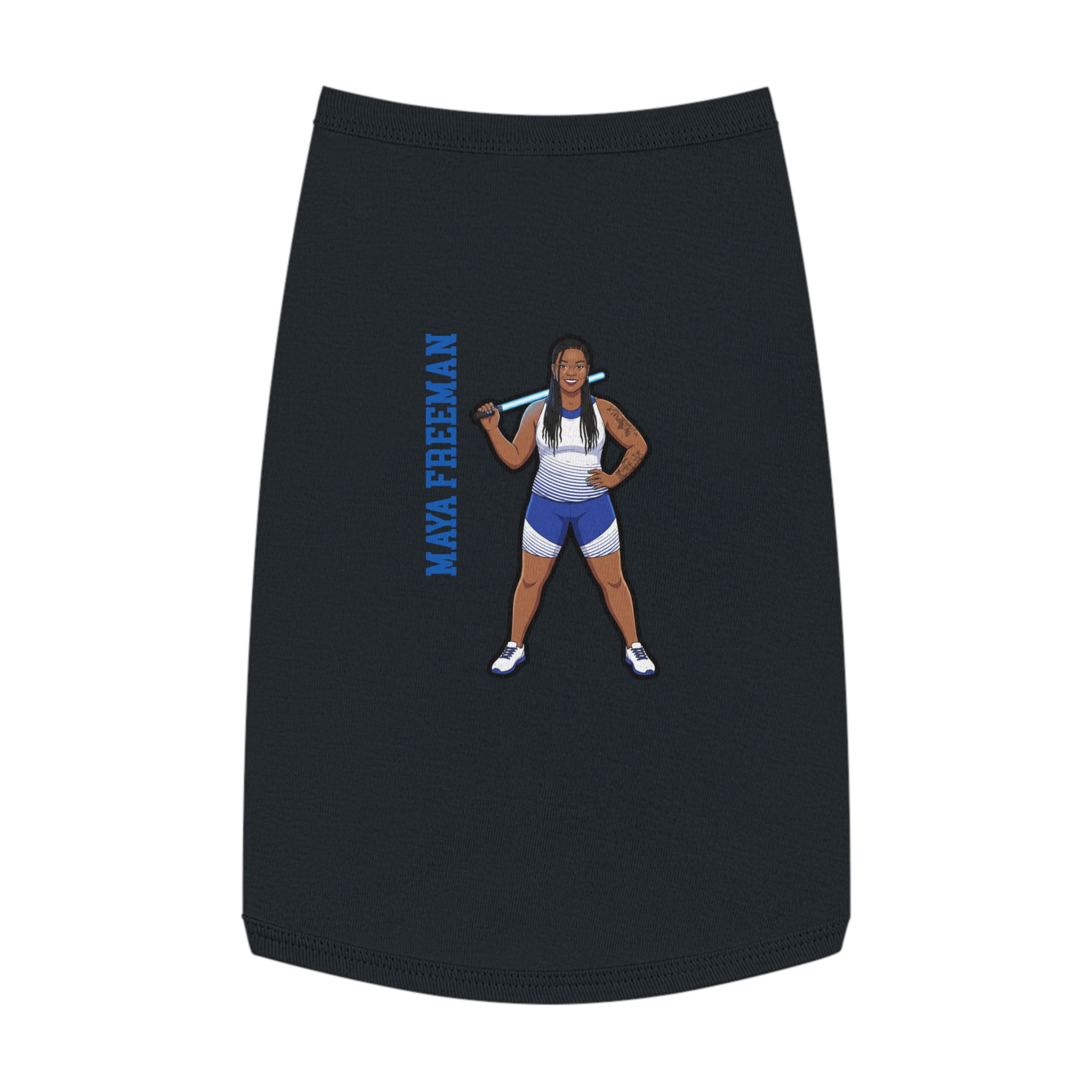 Pet Tank Top — character_name_vertical in Black