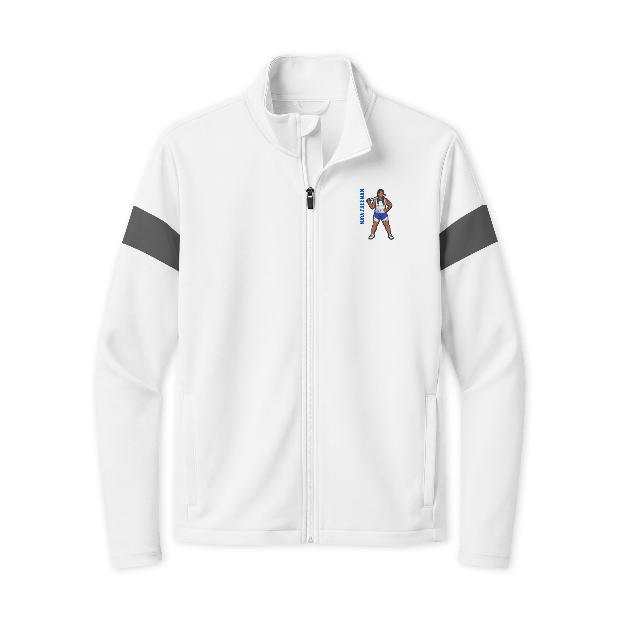 Travel Full-Zip Jacket — character_name_vertical in White/ Iron Grey