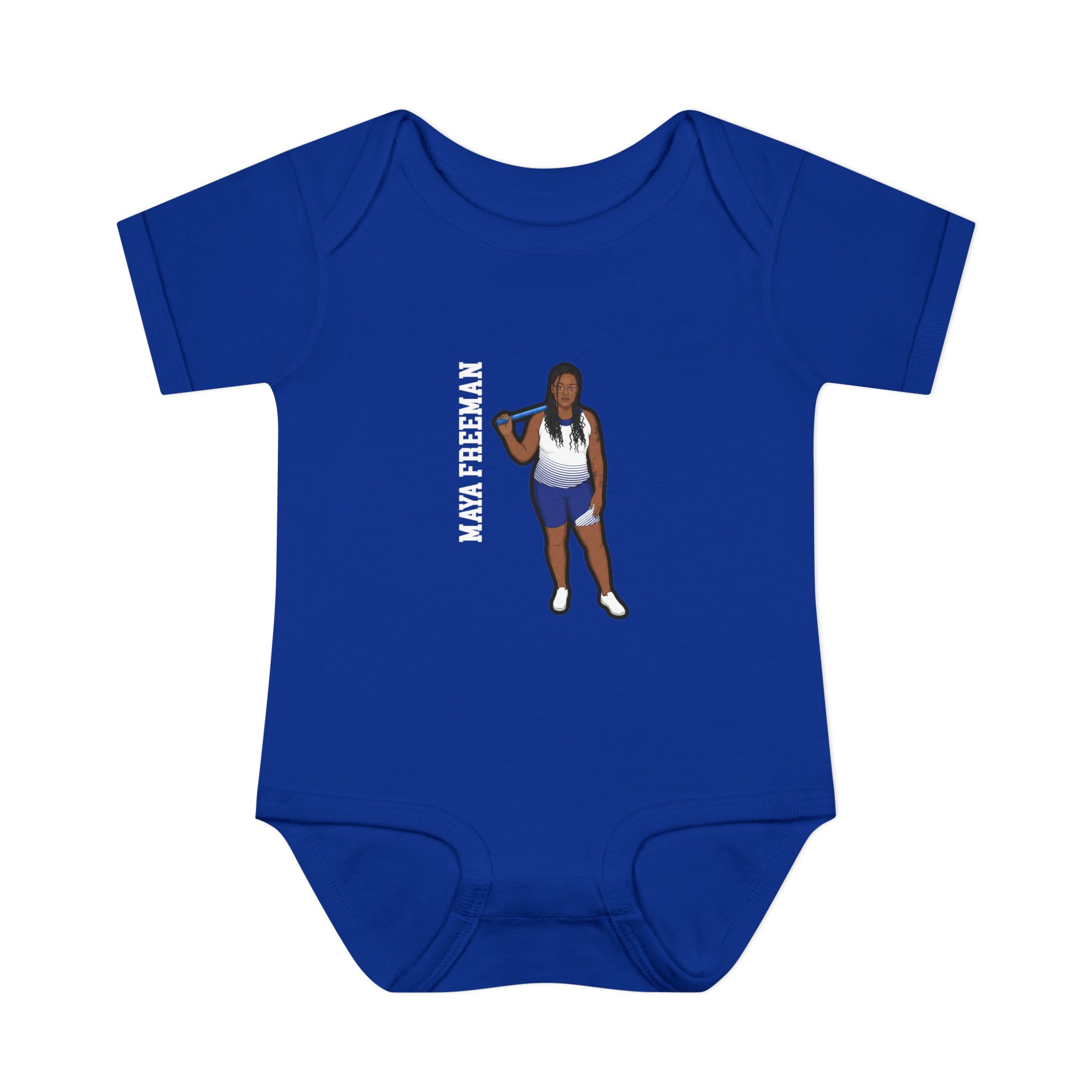 Baby Onesie — character_name_vertical in Royal
